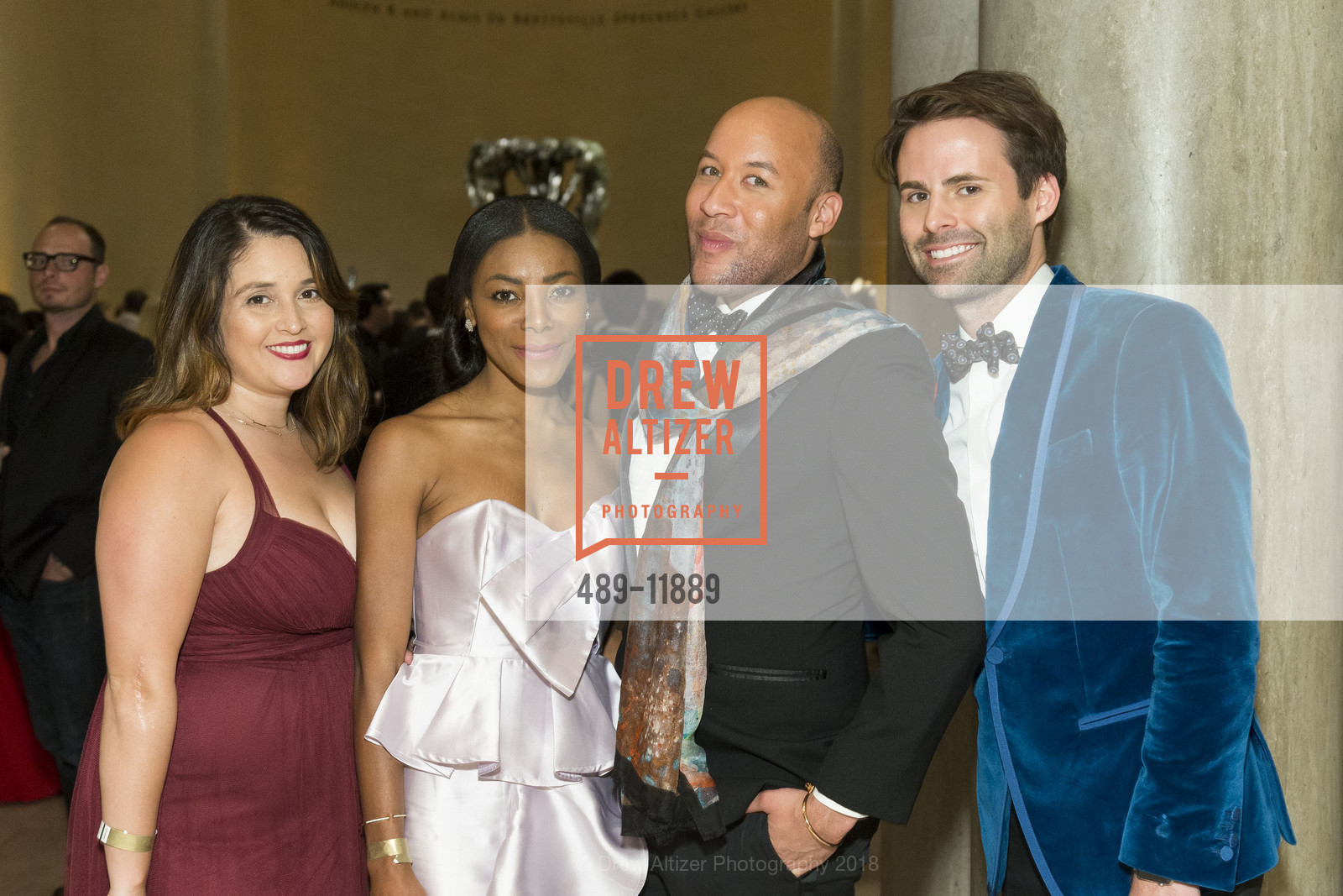 Elizabeth Ojeda, Ibi Oluwole, Alex Cook, Jarman Rogers, ArtPoint Gala: The Seduction, Legion of Honor Museum. 100 34th Ave, San Francisco, CA 94121, May 12th, 2018, Photo #489-11889 Elizabeth Ojeda, Ibi Oluwole, Alex Cook, Jarman Rogers, Photo #489-11889