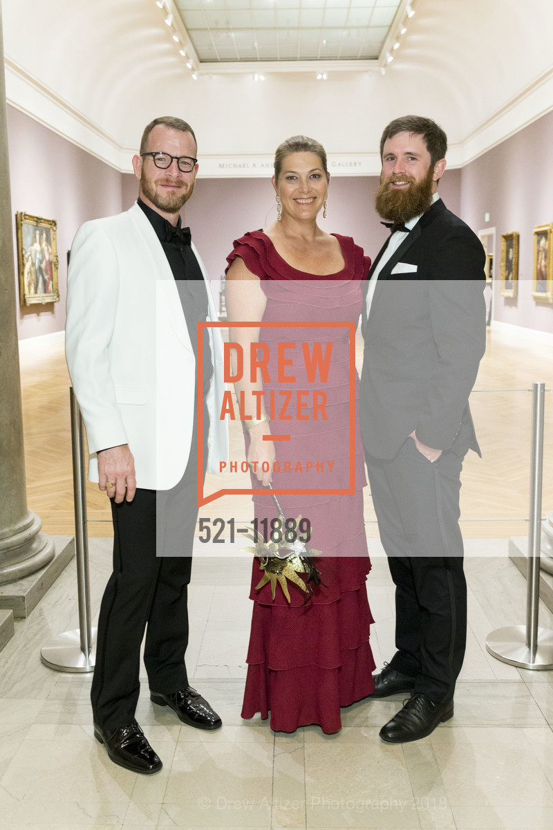 Benjamin Thompson, Tina Myers, James Winstead, ArtPoint Gala: The Seduction, Legion of Honor Museum. 100 34th Ave, San Francisco, CA 94121, May 12th, 2018, Photo #521-11889 Benjamin Thompson, Tina Myers, James Winstead, Photo #521-11889