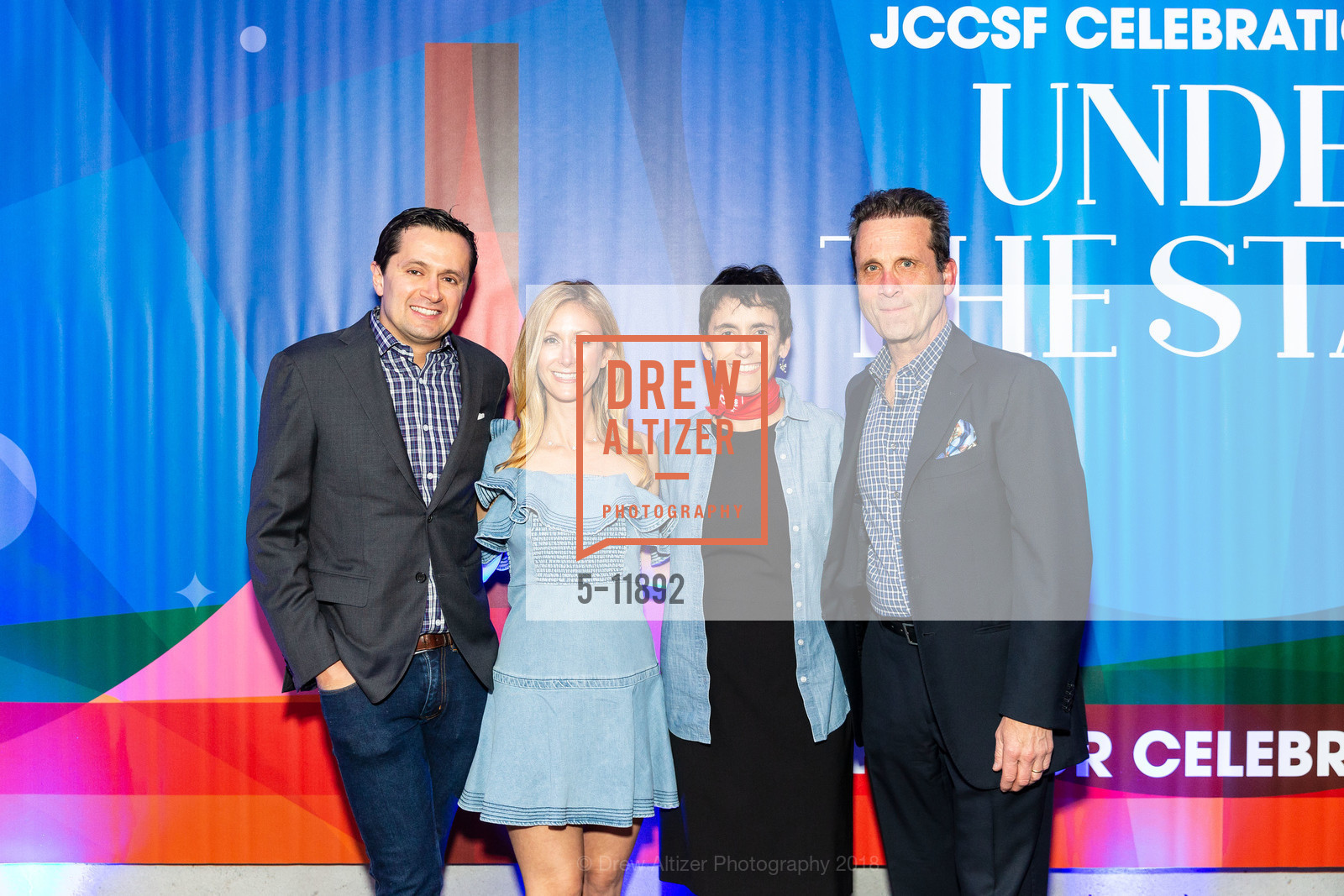 Max Saffian, Randi Saffian, Marci Glaser, Joe Sweeney, Under the Stars - JCCSF Celebration 2018, JCCSF. 3200 California Street, May 10th, 2018, Photo #5-11892 Max Saffian, Randi Saffian, Marci Glaser, Joe Sweeney, Photo #5-11892