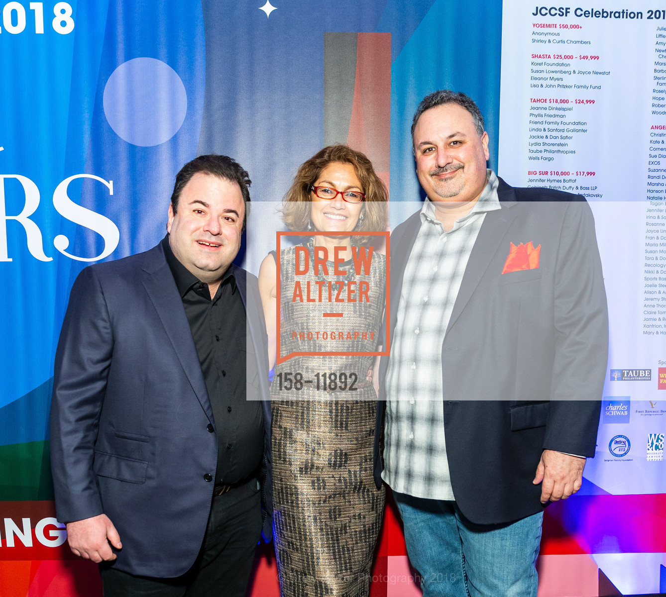 Rich Gerstein, Mariela Gerstein, Craig Salgado, Under the Stars - JCCSF Celebration 2018, JCCSF. 3200 California Street, May 10th, 2018, Photo #158-11892 Rich Gerstein, Mariela Gerstein, Craig Salgado, Photo #158-11892