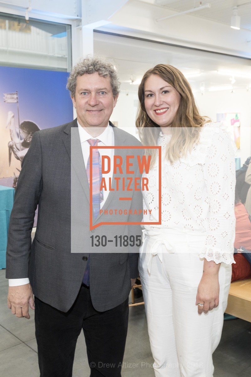 Gordon Knox, Clea Massiani, San Francisco Art Institute Hosts Artist's Reception for Kehinde Wiley, SFAI Fort Mason Campus. Pier 2, Fort Mason, May 13th, 2018, Photo #130-11895 Gordon Knox, Clea Massiani, Photo #130-11895
