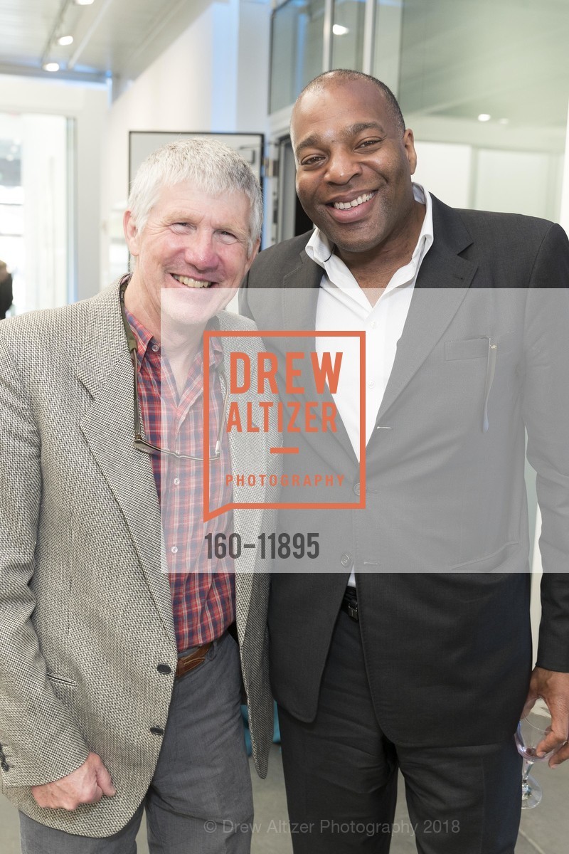 Jeff Gunderson, Jon Cropper, San Francisco Art Institute Hosts Artist's Reception for Kehinde Wiley, SFAI Fort Mason Campus. Pier 2, Fort Mason, May 13th, 2018, Photo #160-11895 Jeff Gunderson, Jon Cropper, Photo #160-11895