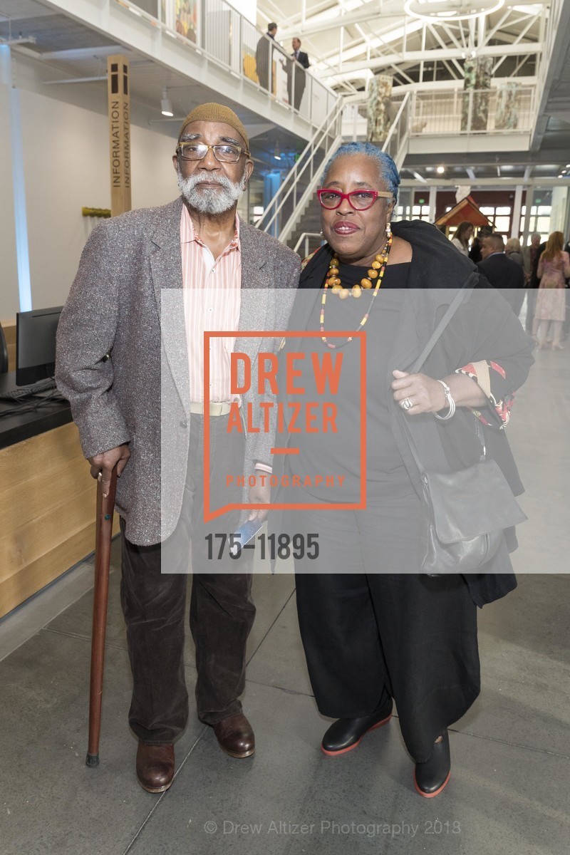 John Moore, Mildred Howard, San Francisco Art Institute Hosts Artist's Reception for Kehinde Wiley, SFAI Fort Mason Campus. Pier 2, Fort Mason, May 13th, 2018, Photo #175-11895 John Moore, Mildred Howard, Photo #175-11895