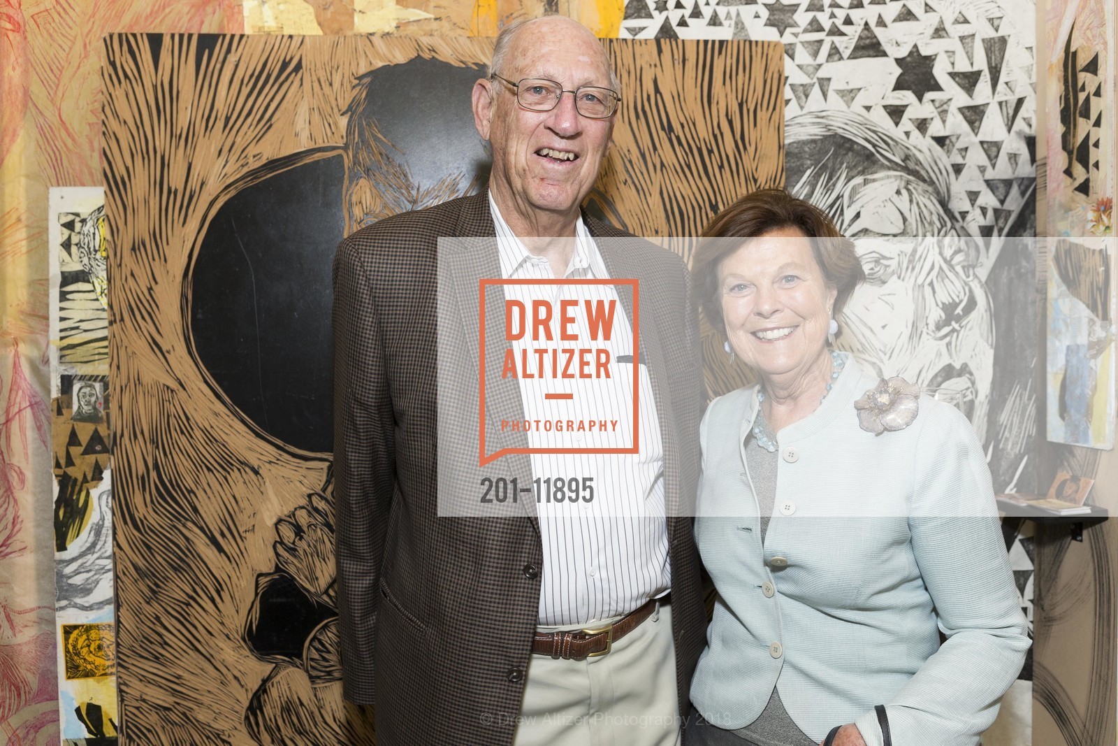 Art Gensler, Mary Robinson, San Francisco Art Institute Hosts Artist's Reception for Kehinde Wiley, SFAI Fort Mason Campus. Pier 2, Fort Mason, May 13th, 2018, Photo #201-11895 Art Gensler, Mary Robinson, Photo #201-11895