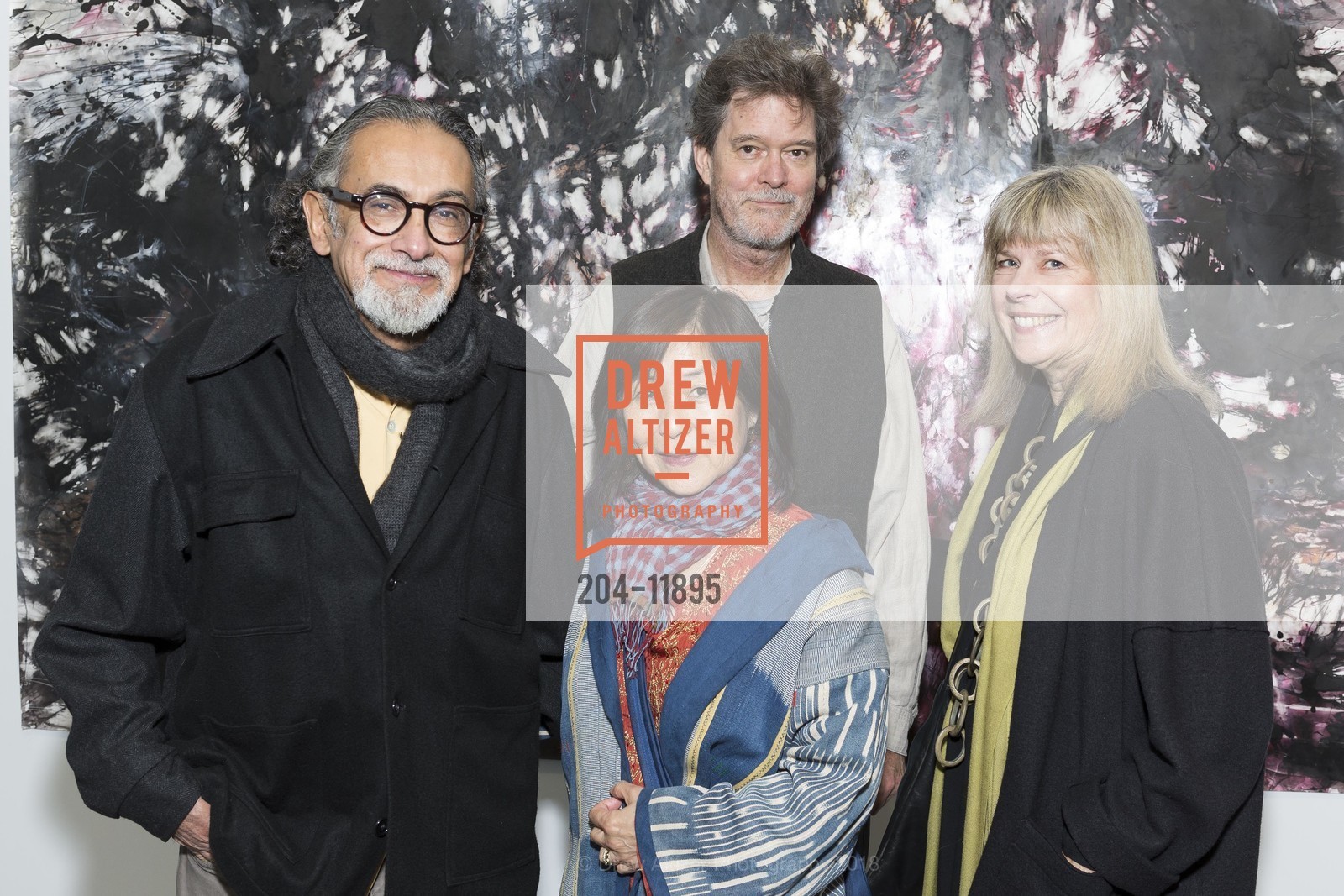 Enrique Chagoya, Donald Farnsworth, Era Farnsworth, Kathryn Reasoner, San Francisco Art Institute Hosts Artist's Reception for Kehinde Wiley, SFAI Fort Mason Campus. Pier 2, Fort Mason, May 13th, 2018, Photo #204-11895 Enrique Chagoya, Donald Farnsworth, Era Farnsworth, Kathryn Reasoner, Photo #204-11895