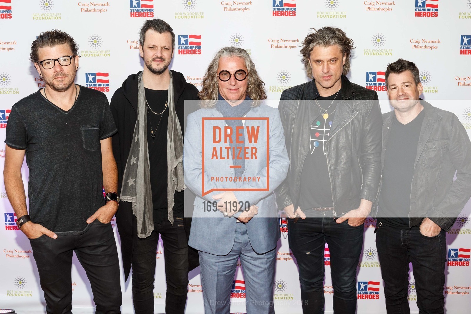 Will Turpin, Jesse Triplett, Ed Roland, Dean Roland, Johnny Rabb, Stand Up For Heroes, Bay Area 2018 Presented by the Bob Woodruff Foundation, The Masonic Theatre. 1111 California Street, May 17th, 2018, Photo #169-11920 Will Turpin, Jesse Triplett, Ed Roland, Dean Roland, Johnny Rabb, Photo #169-11920