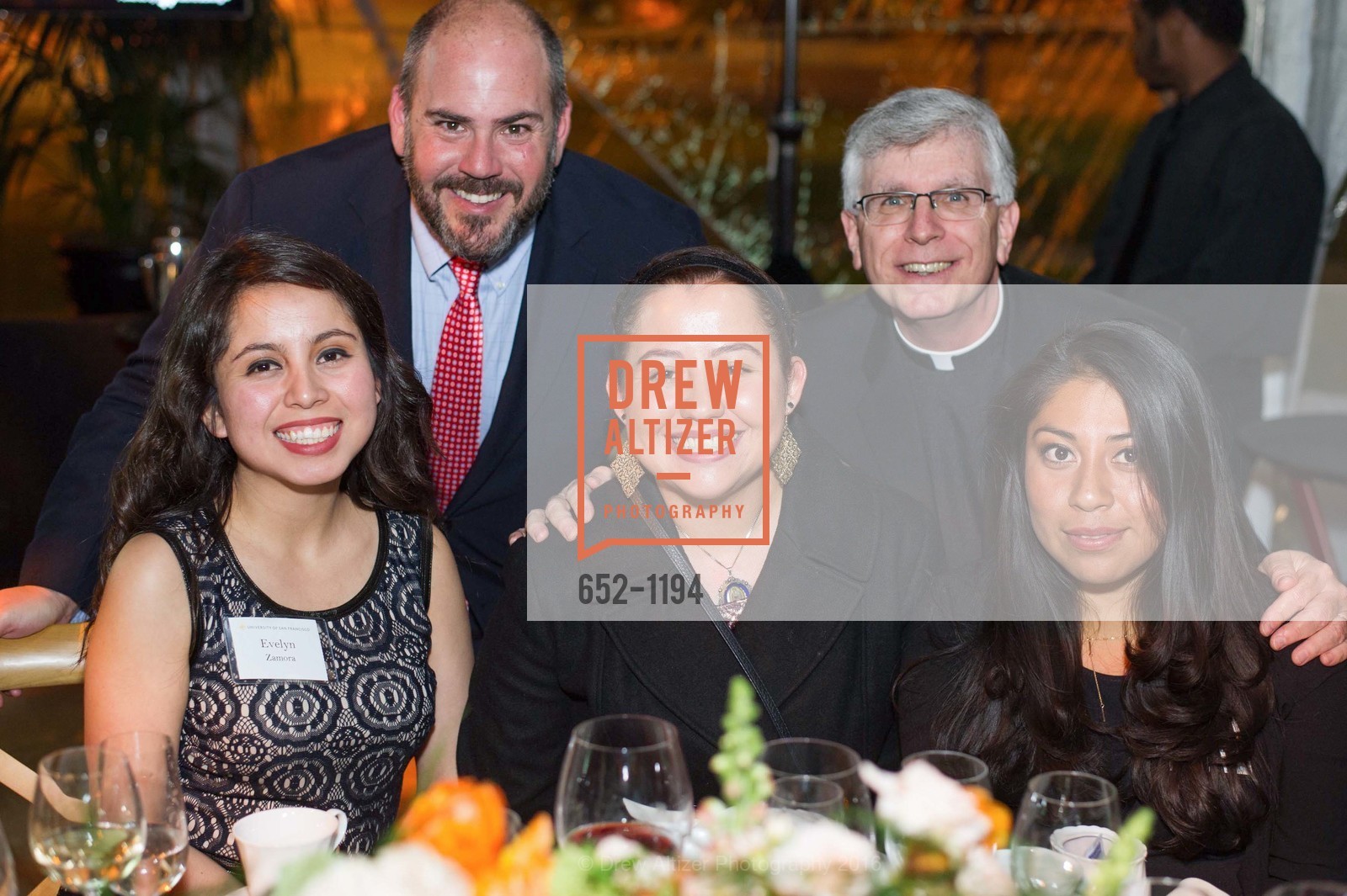 Steve Bini, Timothy Geoffrey, Evelyn Zamora, Isabella Gonzalez Potter, Mary Cruz, 2016 USF California Prize Gala, USF Campus, Fromm Hall and Welch Field. 2130 Fulton Street, San Francisco, CA 94118, May 12th, 2016, Photo #652-1194 Steve Bini, Timothy Geoffrey, Evelyn Zamora, Isabella Gonzalez Potter, Mary Cruz, Photo #652-1194