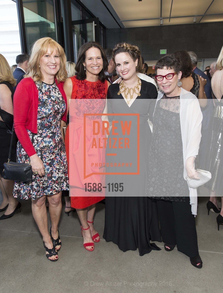 Sally Ward, Randi Fisher, Kelsey Shell, Maria Makela, SFMOMA Modern Ball 2016, SFMOMA. 151 3rd St, May 12th, 2016, Photo #1588-1195 Sally Ward, Randi Fisher, Kelsey Shell, Maria Makela, Photo #1588-1195