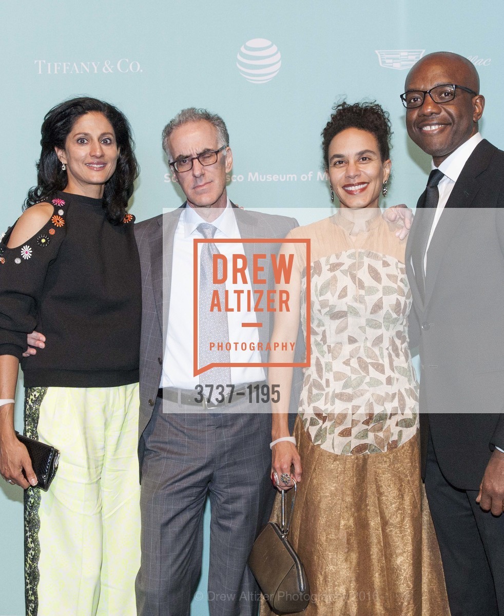 Leela Bransten, Peter Bransten, Sarah Manyika, James Manyika, SFMOMA Modern Ball 2016, SFMOMA. 151 3rd St, May 12th, 2016, Photo #3737-1195 Leela Bransten, Peter Bransten, Sarah Manyika, James Manyika, Photo #3737-1195