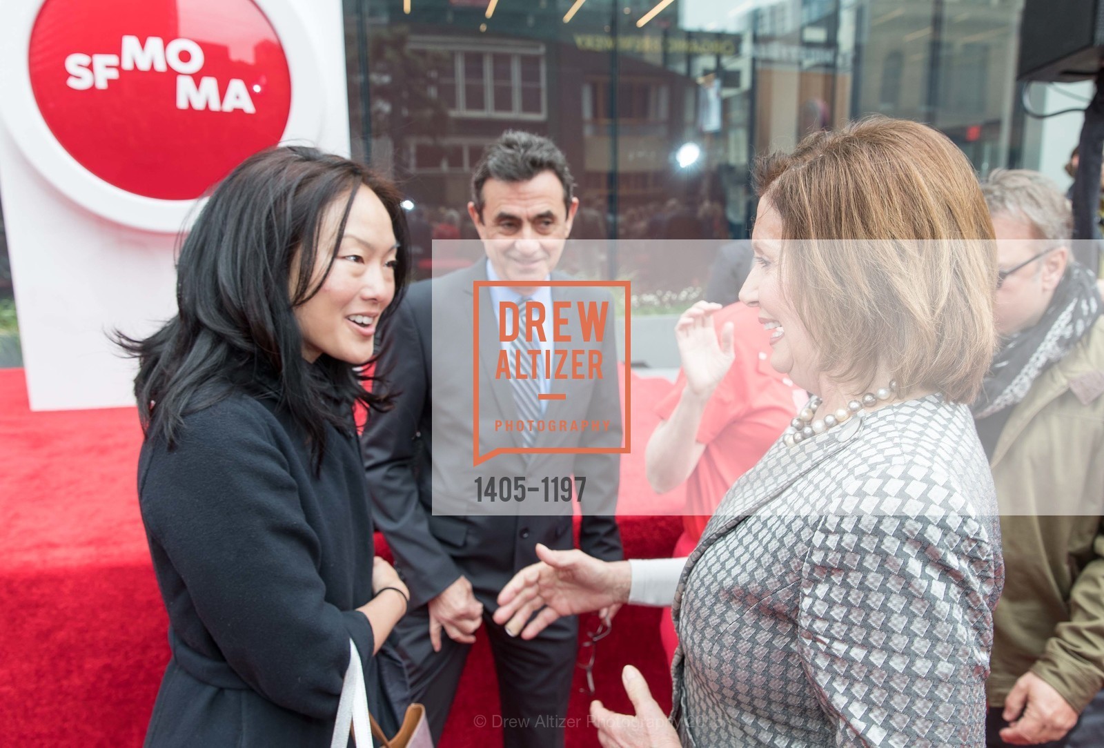 Jane Kim, Neal Benezra, Nancy Pelosi, SFMOMA Ribbon Cutting Opening Day, SFMOMA. 151 3rd St, May 13th, 2016, Photo #1405-1197 Jane Kim, Neal Benezra, Nancy Pelosi, Photo #1405-1197