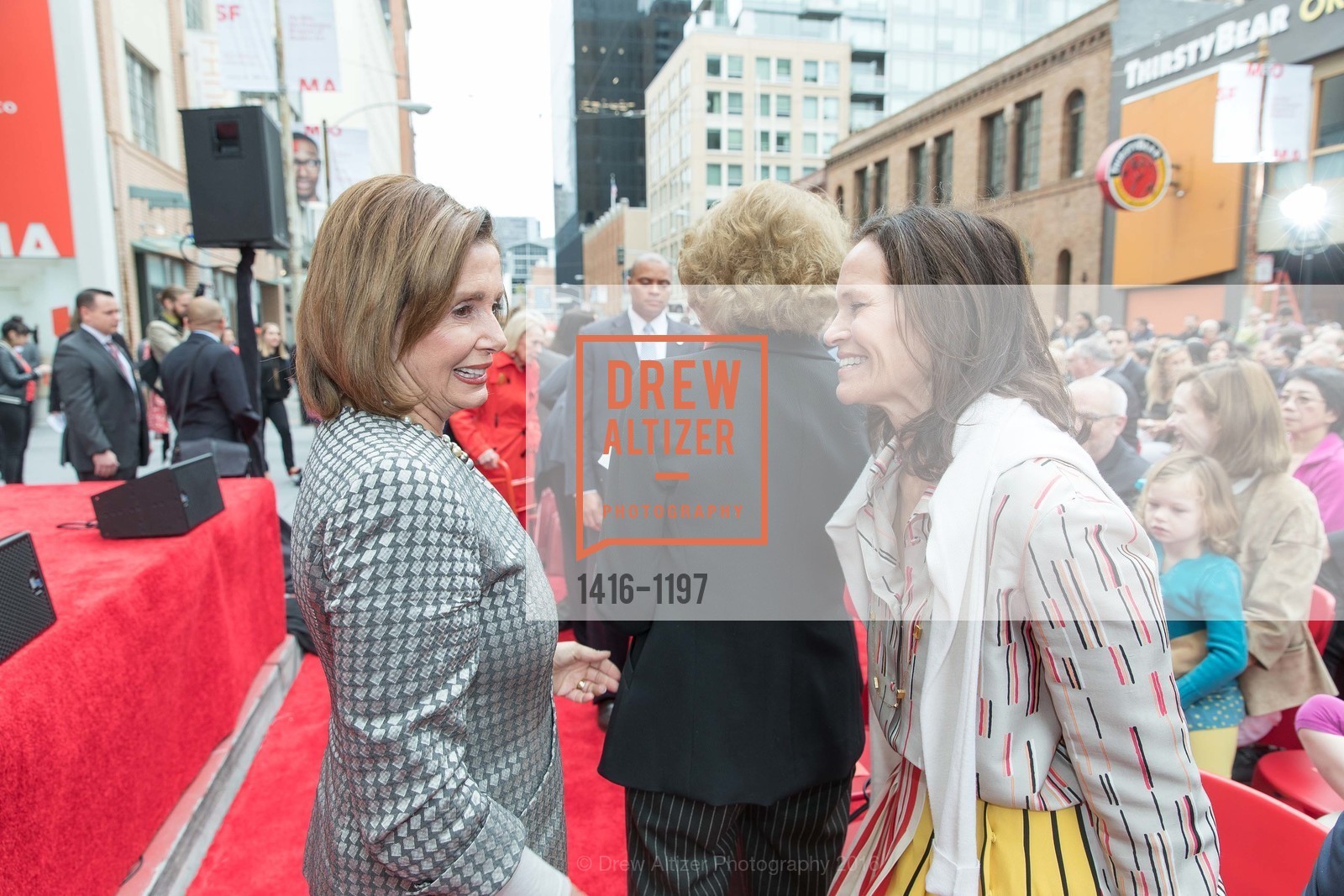 Nancy Pelosi, Randi Fisher, SFMOMA Ribbon Cutting Opening Day, SFMOMA. 151 3rd St, May 13th, 2016, Photo #1416-1197 Nancy Pelosi, Randi Fisher, Photo #1416-1197