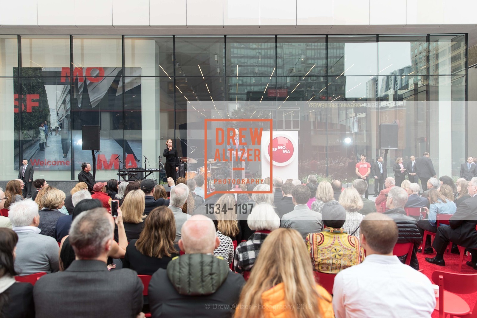 Atmosphere, SFMOMA Ribbon Cutting Opening Day, SFMOMA. 151 3rd St, May 13th, 2016, Photo #1534-1197 Atmosphere, Photo #1534-1197