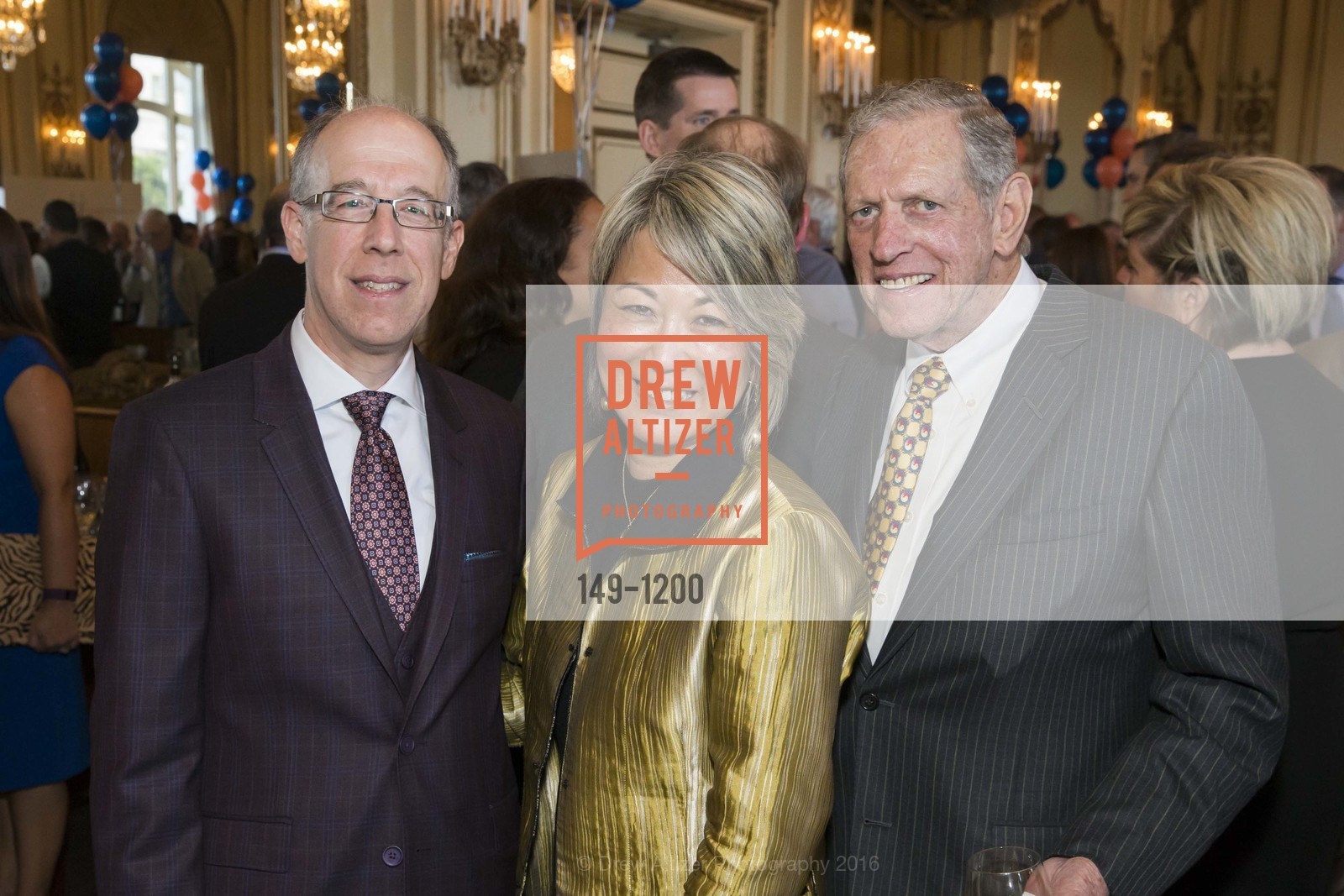 Don Falk, Sally Carlson, Karl Keesling, TNDC's 35th Annual Birthday Dinner, The Fairmont. 950 Mason Street San Francisco, CA 94108, May 17th, 2016, Photo #149-1200 Don Falk, Sally Carlson, Karl Keesling, Photo #149-1200