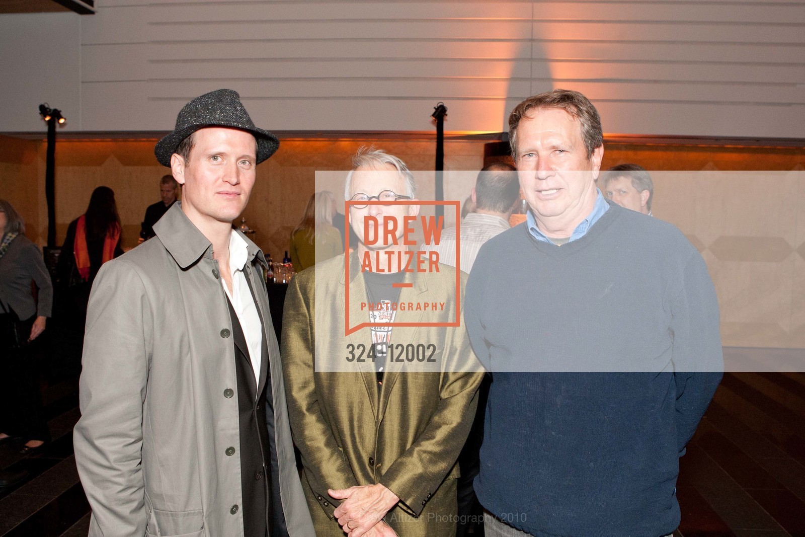 Oliver Lutz, Chip Lord, Joe Hall, SFMOMA OPENING RECEPTION FOR "EXPOSED" and "CARTIER-BRESSON", US, October 28th, 2010, Photo #324-12002 Oliver Lutz, Chip Lord, Joe Hall, Photo #324-12002