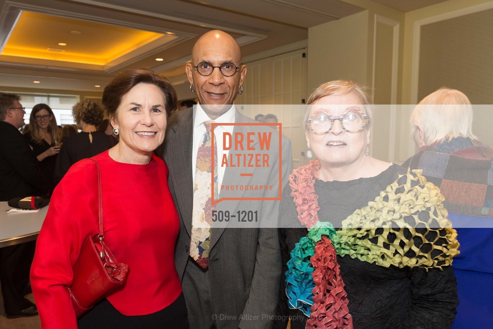 Becky Perelli, Alvin Jenkins, Linda Blacketer, A Salute to the Joy of Making Music: Community Music Center's Annual Spring Gala, The Four Seasons Hotel, SF, May 13th, 2016, Photo #509-1201 Becky Perelli, Alvin Jenkins, Linda Blacketer, Photo #509-1201