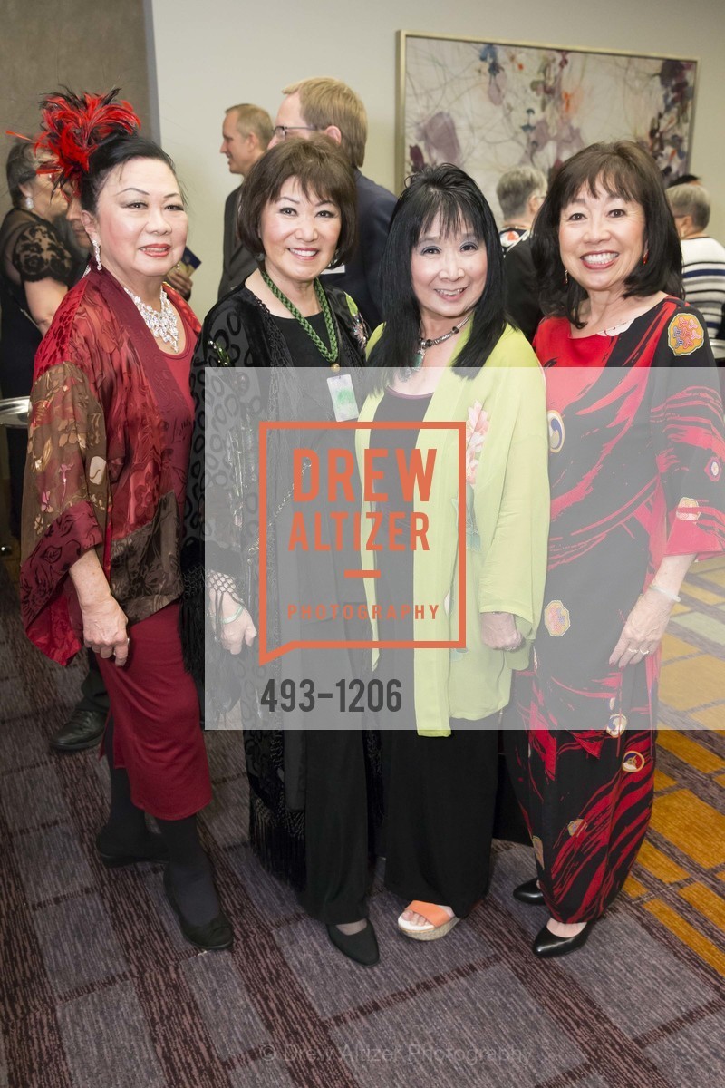 Pat Chin, Cynthia Yee, Marlene Luke, Pat Nishimoto, On Lok's 45th Anniversary Spring Gala, InterContinental San Francisco Hotel. 888 Howard St, Photo #493-1206 Pat Chin, Cynthia Yee, Marlene Luke, Pat Nishimoto, Photo #493-1206