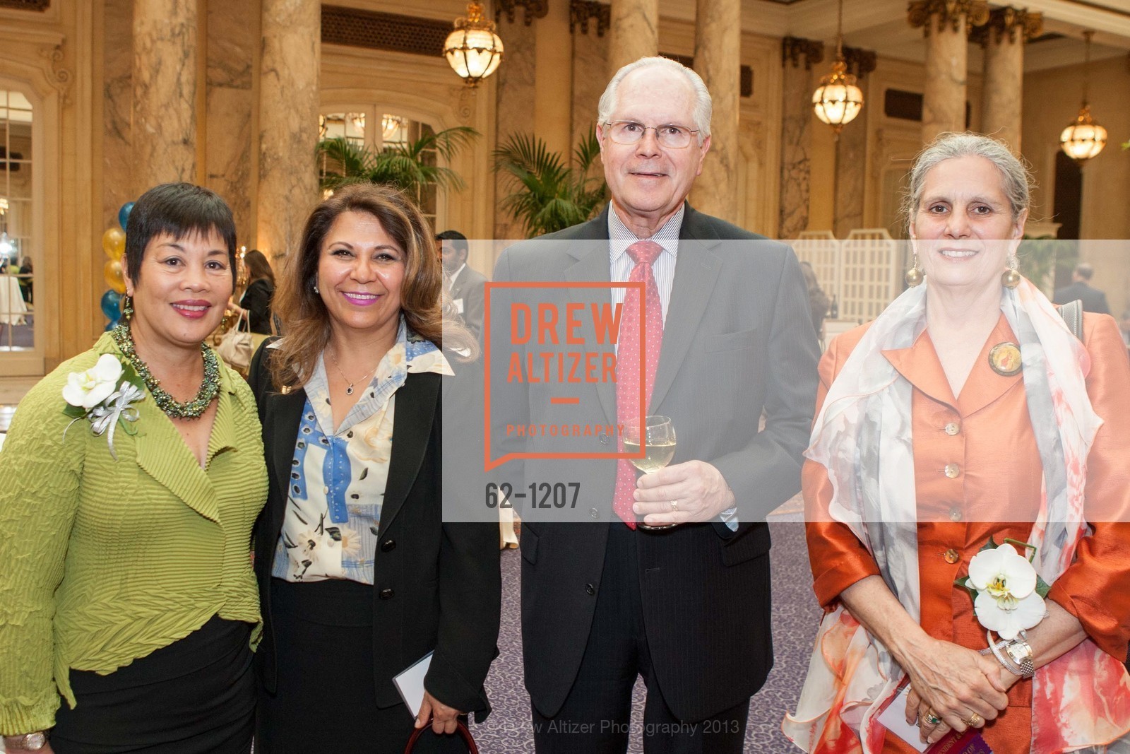 Evelyn Dilsaver, Mahla Shaghafi, Mark Kenny, Gloria Duffy, The Commonwealth Club of California's 110th Anniversary and 25th Annual Distinguished Citizen Award Dinner, Palace Hotel. 2 Montgomery St, April 10th, 2013, Photo #62-1207 Evelyn Dilsaver, Mahla Shaghafi, Mark Kenny, Gloria Duffy, Photo #62-1207