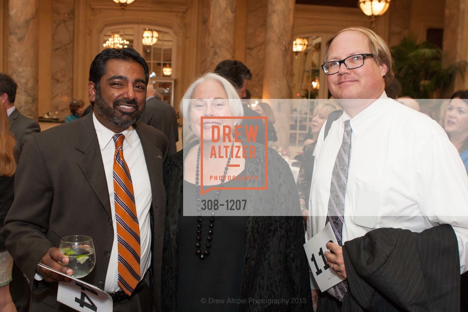 Kishore Hari, Mary Huff, Mark Calvey, The Commonwealth Club of California's 110th Anniversary and 25th Annual Distinguished Citizen Award Dinner, Palace Hotel. 2 Montgomery St, April 10th, 2013, Photo #308-1207 Kishore Hari, Mary Huff, Mark Calvey, Photo #308-1207