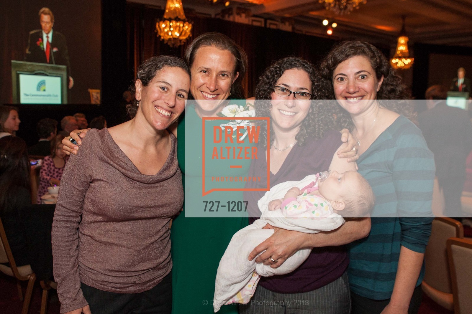 Karen Levy, Anne Wojcicki, Naomi Levy, Tali Levy, The Commonwealth Club of California's 110th Anniversary and 25th Annual Distinguished Citizen Award Dinner, Palace Hotel. 2 Montgomery St, April 10th, 2013, Photo #727-1207 Karen Levy, Anne Wojcicki, Naomi Levy, Tali Levy, Photo #727-1207