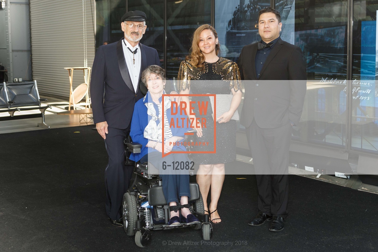 Laurence Kornfield, Katherine Kornfield, Jenny Sosnowski, JC Reyes, San Francisco Heritage Presents Soiree 2018, Pier 70, May 19th, 2018, Photo #6-12082 Laurence Kornfield, Katherine Kornfield, Jenny Sosnowski, JC Reyes, Photo #6-12082