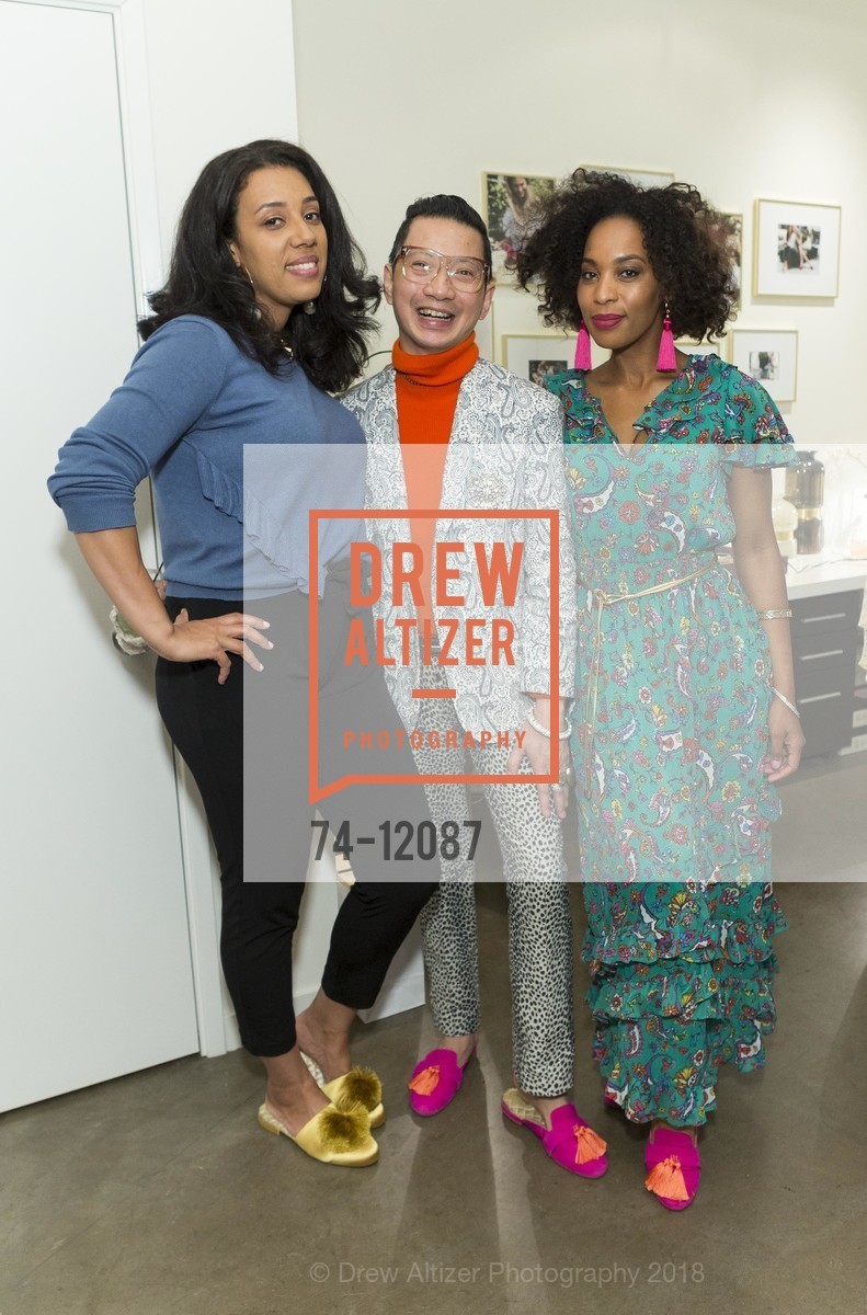 Wren Phelps, Lorence Manansala, LaToya McInnis, Bianca's 40th Birthday Party and Birdies Launch, Birdies. 1934 Union Street, May 17th, 2018, Photo #74-12087 Wren Phelps, Lorence Manansala, LaToya McInnis, Photo #74-12087