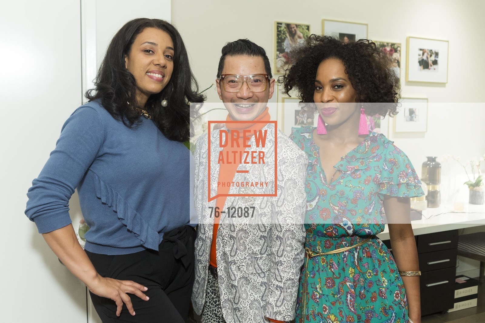 Wren Phelps, Lorence Manansala, LaToya McInnis, Bianca's 40th Birthday Party and Birdies Launch, Birdies. 1934 Union Street, May 17th, 2018, Photo #76-12087 Wren Phelps, Lorence Manansala, LaToya McInnis, Photo #76-12087