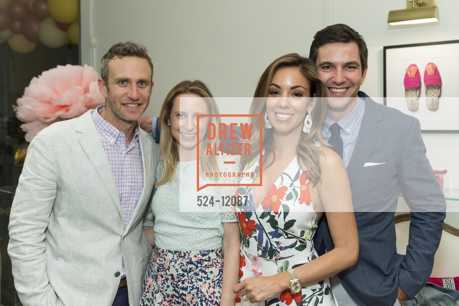 Ben Gumpert, Marisa Sharkey, Jackson Gates, Bianca Gates, Bianca's 40th Birthday Party and Birdies Launch, Birdies. 1934 Union Street, May 17th, 2018, Photo #524-12087 Ben Gumpert, Marisa Sharkey, Jackson Gates, Bianca Gates, Photo #524-12087