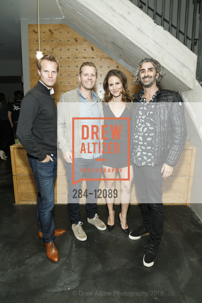 Peter France, Roland David, Jenn Wade, Amir Mortazavi, August Hall and Fifth Arrow Opening 2018, August Hall. 420 Mason Street, May 17th, 2018, Photo #284-12089 Peter France, Roland David, Jenn Wade, Amir Mortazavi, Photo #284-12089