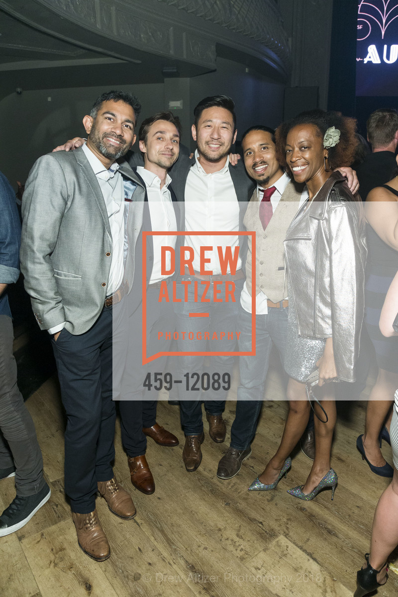Kris Gutta, Romain Sarda, Patrick Tao, Nicki Lasley, August Hall and Fifth Arrow Opening 2018, August Hall. 420 Mason Street, May 17th, 2018, Photo #459-12089 Kris Gutta, Romain Sarda, Patrick Tao, Nicki Lasley, Photo #459-12089