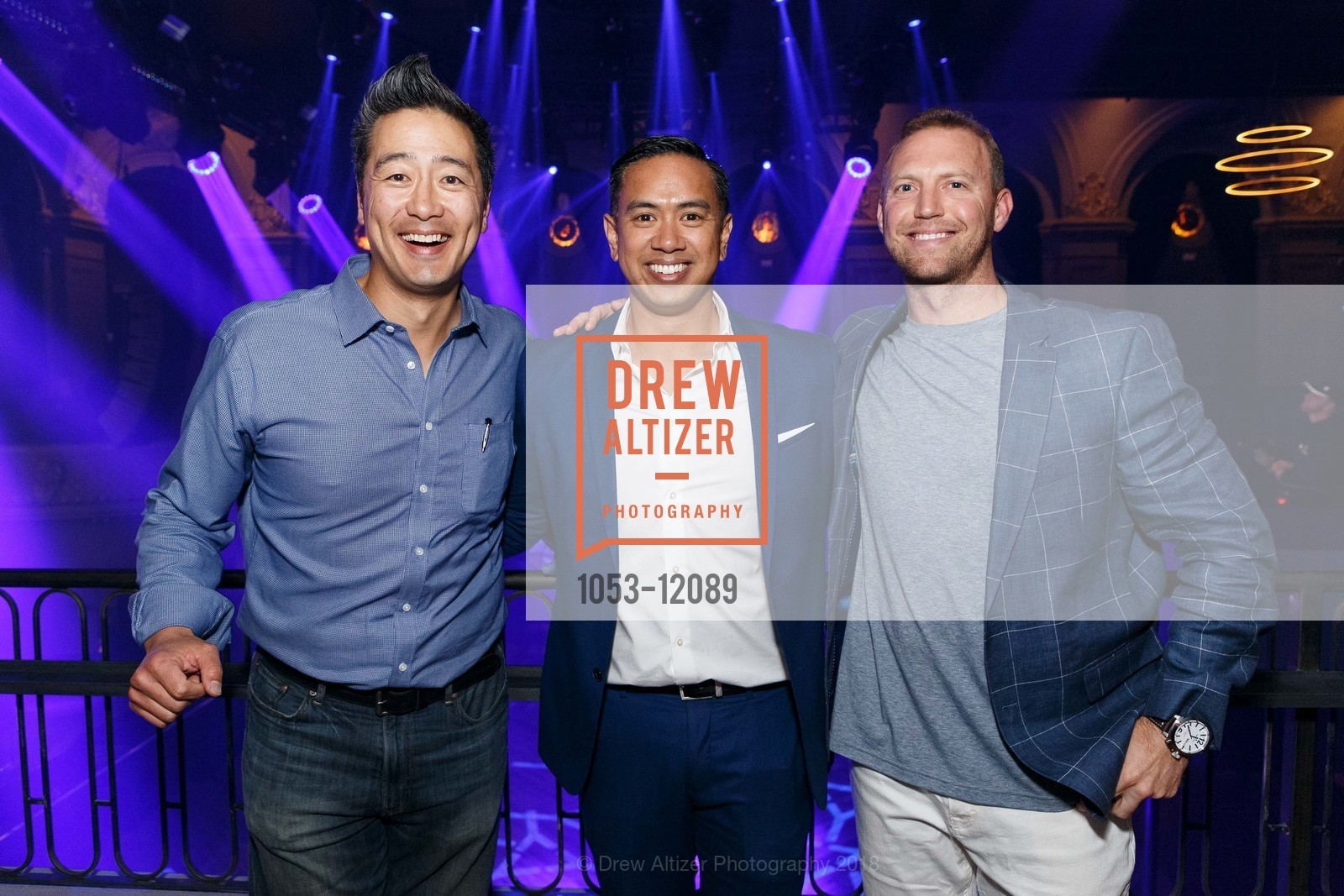 Larry Chiang, Justin Roja, Greg Uhrik, August Hall and Fifth Arrow Opening 2018, August Hall. 420 Mason Street, May 17th, 2018, Photo #1053-12089 Larry Chiang, Justin Roja, Greg Uhrik, Photo #1053-12089