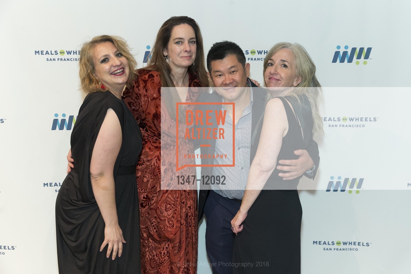 Marie Nedich, Ann Crane, Min Hun, Tricia Sullivan, Meals on Wheels San Francisco 31st Annual Star Chefs and Vintners Gala 2018, Fort Mason Festival Pavillion. 2 Marina Boulevard, May 20th, 2018, Photo #1347-12092 Marie Nedich, Ann Crane, Min Hun, Tricia Sullivan, Photo #1347-12092