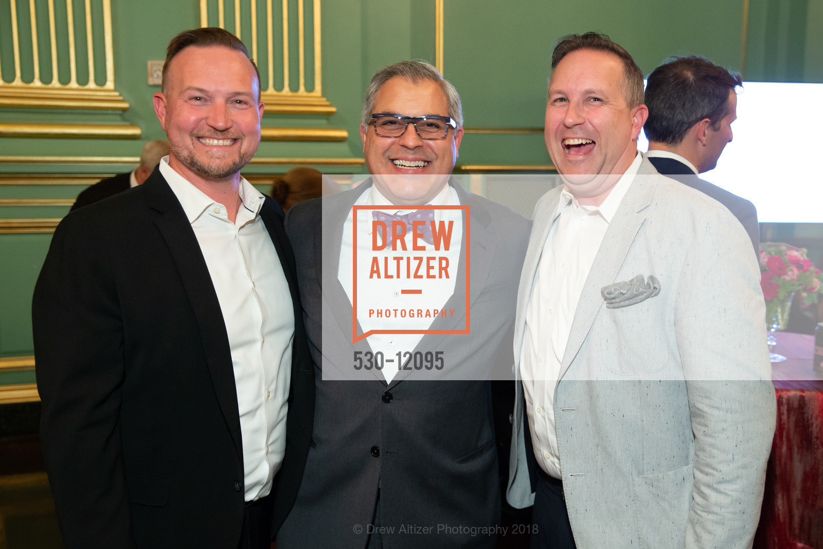 James Algee, George Brazil, Kevin Vawter, Institute of Classical Architecture and Art (ICAA) Annual Julia Morgan Awards 2018, San Francisco War Memorial and Performing Arts Center, The Green Room. 401 Van Ness Avenue, May 21st, 2018, Photo #530-12095 James Algee, George Brazil, Kevin Vawter, Photo #530-12095
