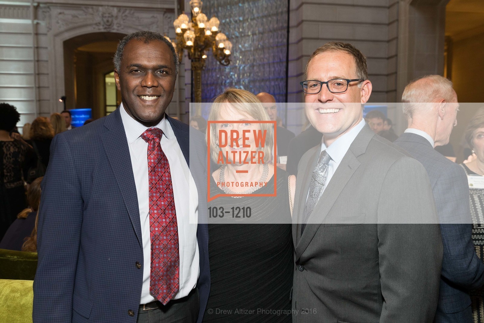 Stephen Lockhart, Karen Bals, Phillip Kilbridge, NatureBridge Gala: An Evening with NatureBridge, San Francisco City Hall. 1 Dr Carlton B Goodlett Pl, May 18th, 2016, Photo #103-1210 Stephen Lockhart, Karen Bals, Phillip Kilbridge, Photo #103-1210