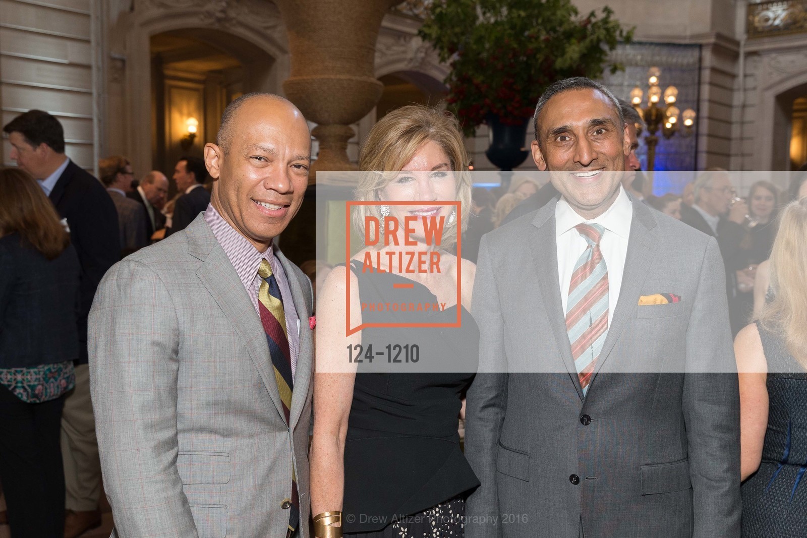 Ken McNeely, Mary Poland, Inder Dhillon, NatureBridge Gala: An Evening with NatureBridge, San Francisco City Hall. 1 Dr Carlton B Goodlett Pl, May 18th, 2016, Photo #124-1210 Ken McNeely, Mary Poland, Inder Dhillon, Photo #124-1210
