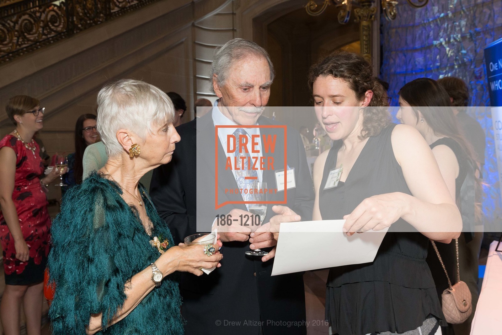 Gail Glasser, Harvey Glasser, Jen Kidder, NatureBridge Gala: An Evening with NatureBridge, San Francisco City Hall. 1 Dr Carlton B Goodlett Pl, May 18th, 2016, Photo #186-1210 Gail Glasser, Harvey Glasser, Jen Kidder, Photo #186-1210