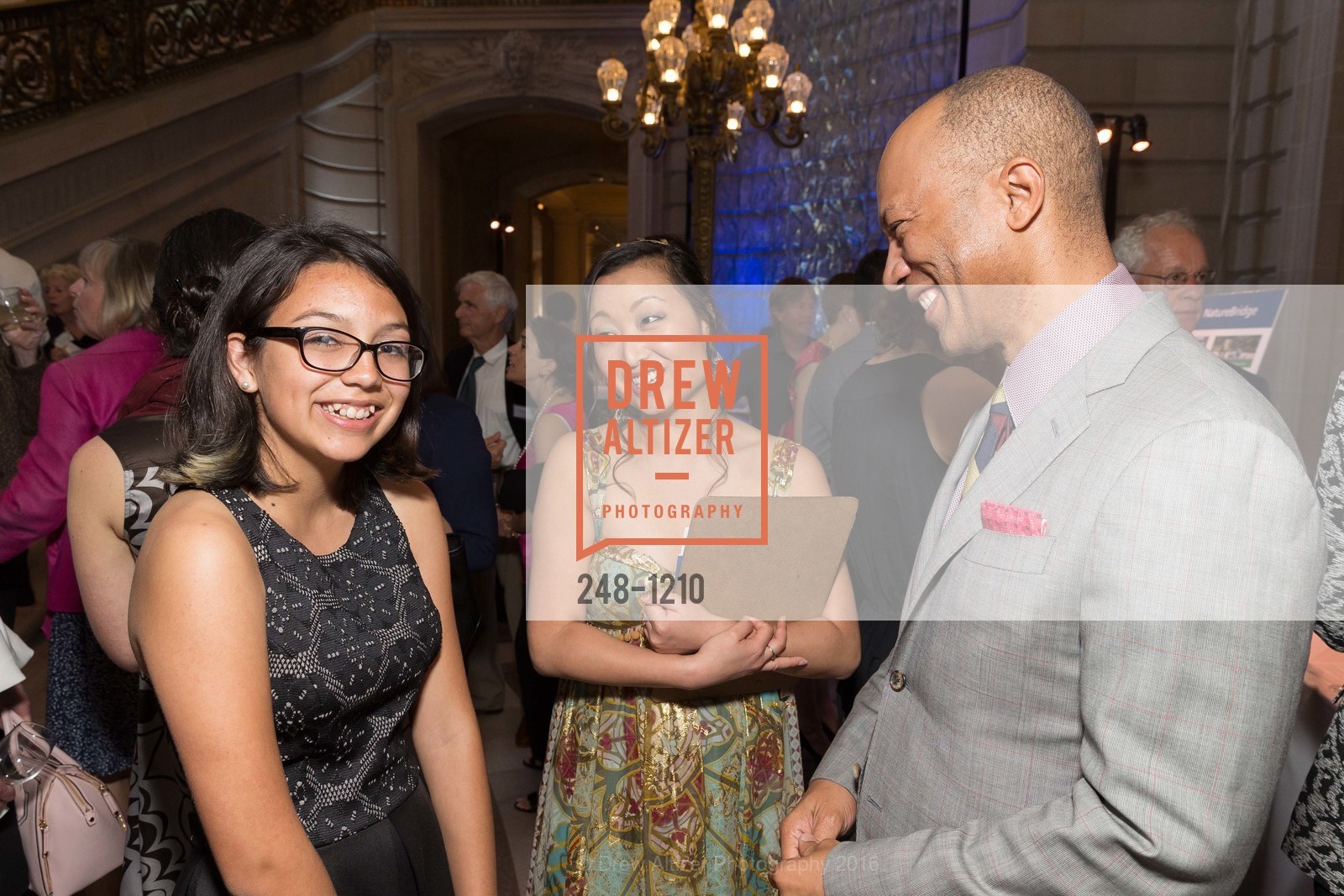 Selma Ruiz, Rachel Loud, Ken McNeely, NatureBridge Gala: An Evening with NatureBridge, San Francisco City Hall. 1 Dr Carlton B Goodlett Pl, May 18th, 2016, Photo #248-1210 Selma Ruiz, Rachel Loud, Ken McNeely, Photo #248-1210