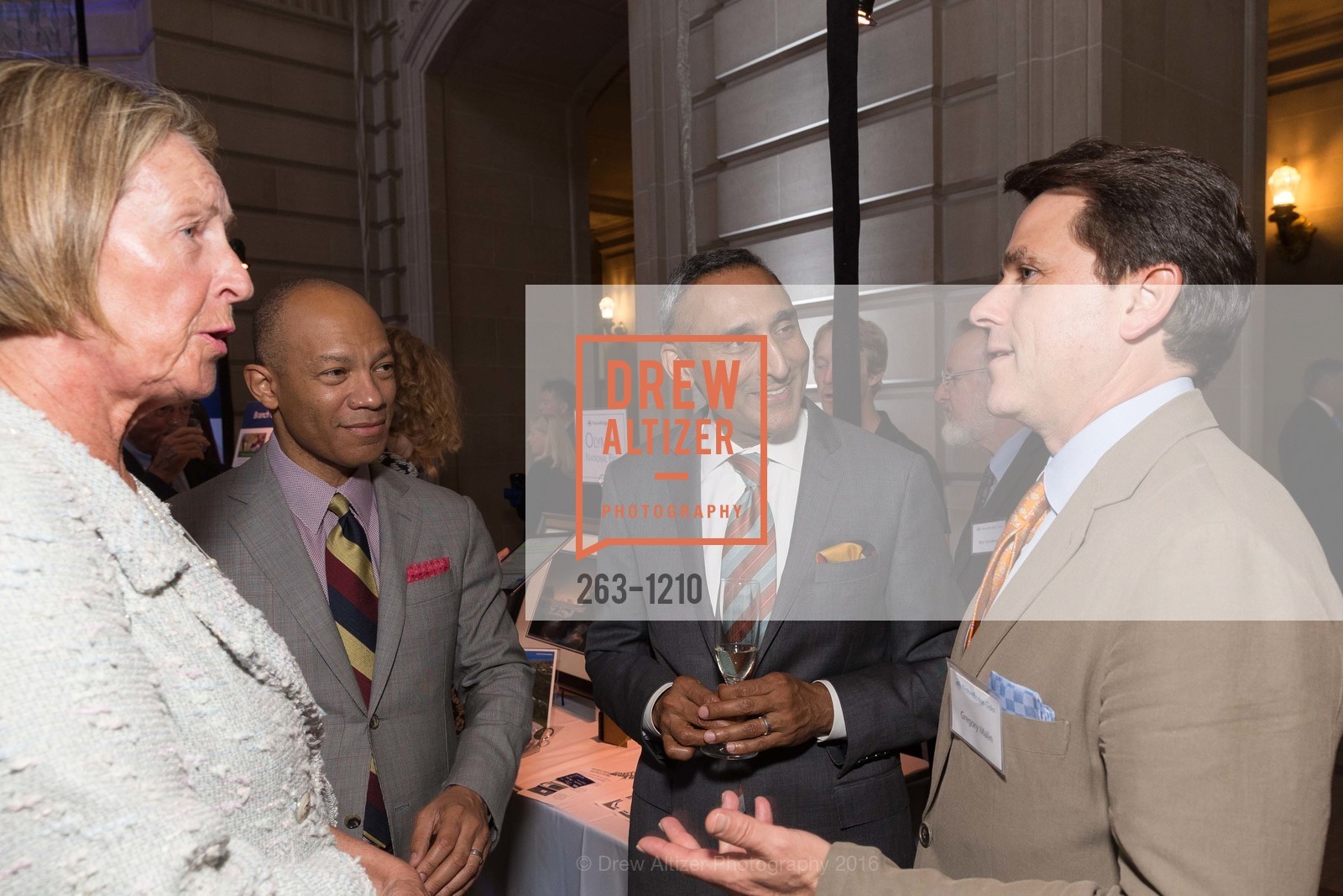 Marie Allman, Ken McNeely, Inder Dhillon, Gregory Malin, NatureBridge Gala: An Evening with NatureBridge, San Francisco City Hall. 1 Dr Carlton B Goodlett Pl, May 18th, 2016, Photo #263-1210 Marie Allman, Ken McNeely, Inder Dhillon, Gregory Malin, Photo #263-1210