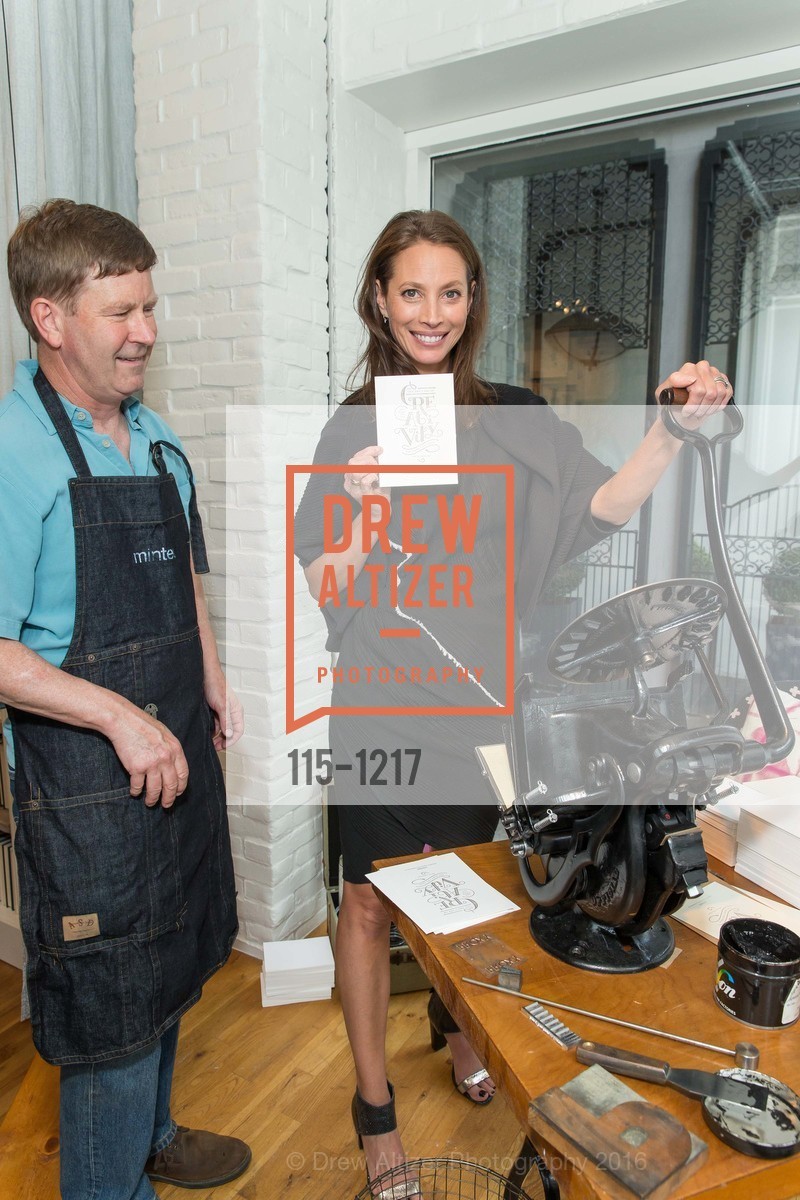 Matt Kelsey, Christy Turlington Burns, Minted Pop-Up Grand Opening, Minted. 222 Grant Street, May 19th, 2016, Photo #115-1217 Matt Kelsey, Christy Turlington Burns, Photo #115-1217