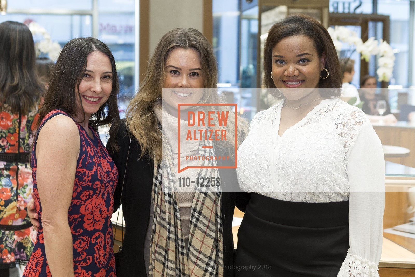 Monika Shaham, Jessica Varela, April Armstrong, The Stuff book party at Shreve & Co. 2018, Shreve & Co. 150 Post St, May 22nd, 2018, Photo #110-12258 Monika Shaham, Jessica Varela, April Armstrong, Photo #110-12258