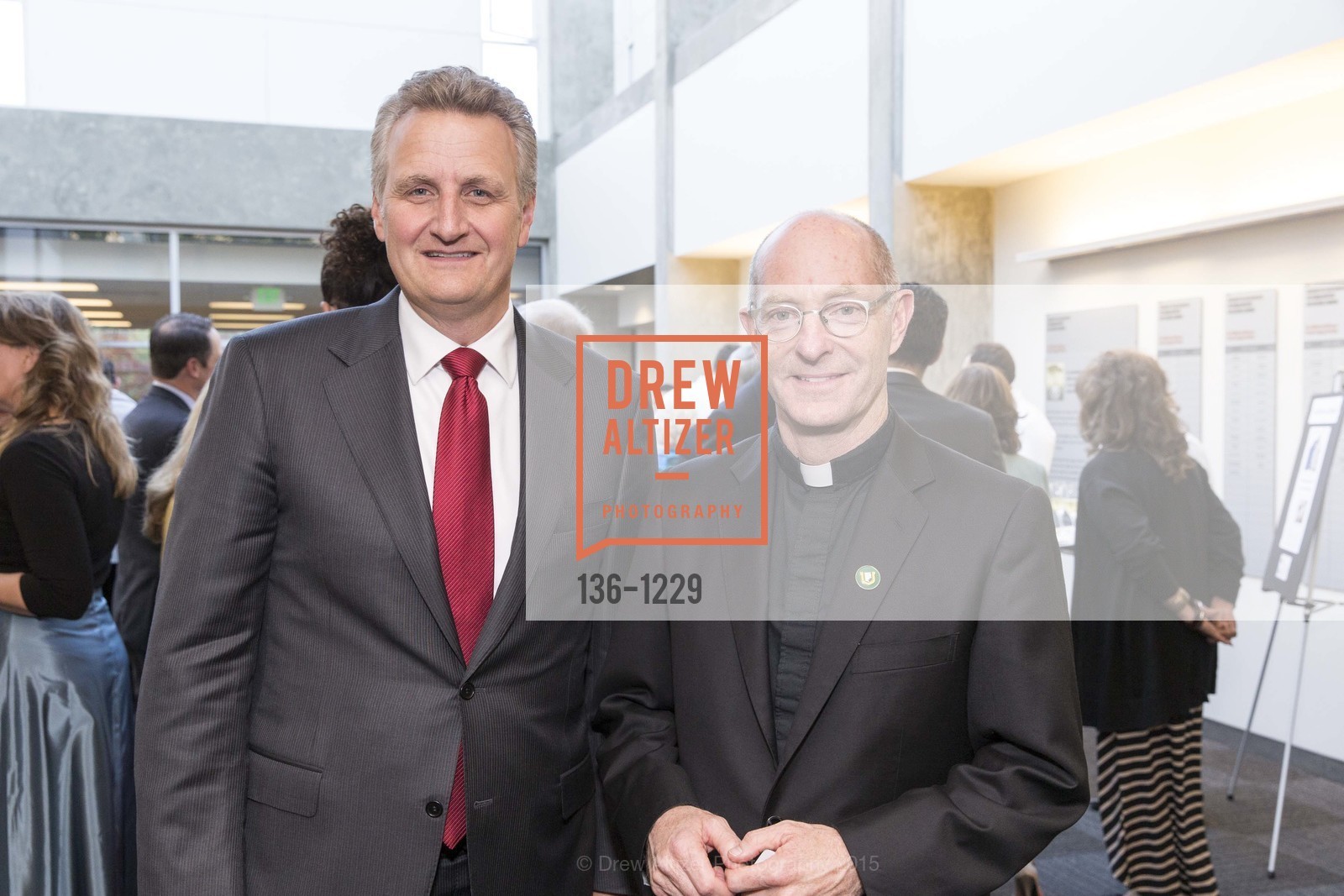 Jeff Johnson, Father Paul Fitzgerald, USF California Prize Dinner, University of San Francisco. San Francisco, California, March 29th, 2015, Photo #136-1229 Jeff Johnson, Father Paul Fitzgerald, Photo #136-1229