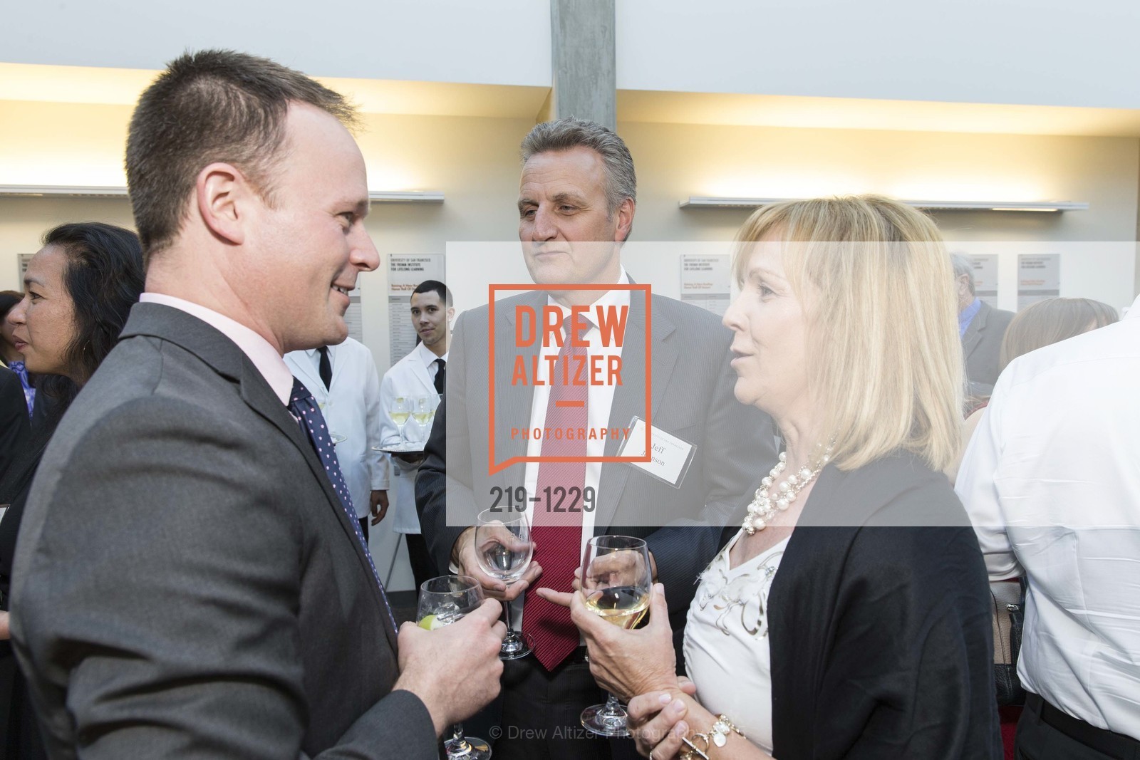 Kirk Seward, Jeff Johnson, Melissa Johnson, USF California Prize Dinner, University of San Francisco. San Francisco, California, March 29th, 2015, Photo #219-1229 Kirk Seward, Jeff Johnson, Melissa Johnson, Photo #219-1229