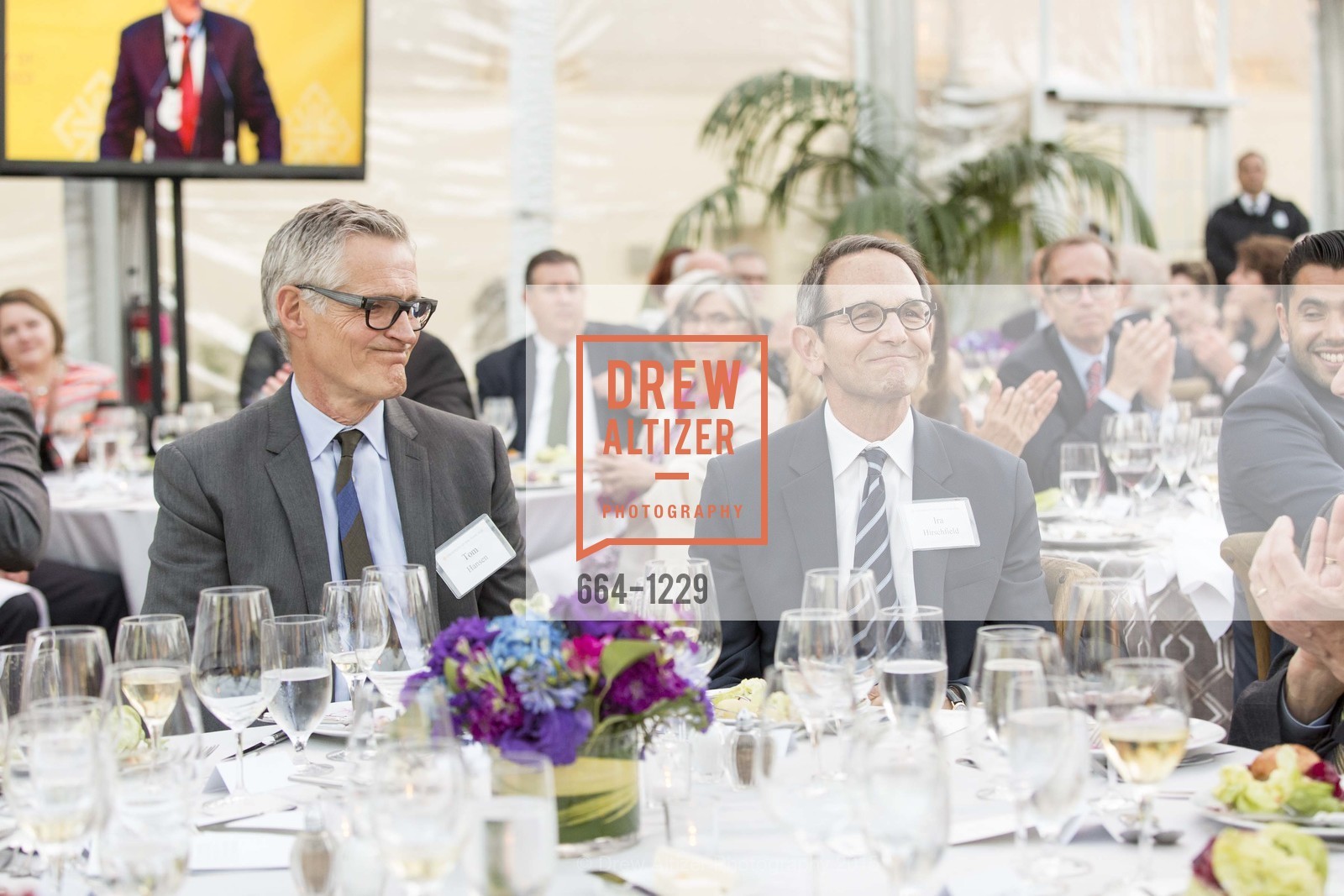 Tom Hansen, Ira Hirschfield, USF California Prize Dinner, University of San Francisco. San Francisco, California, March 29th, 2015, Photo #664-1229 Tom Hansen, Ira Hirschfield, Photo #664-1229