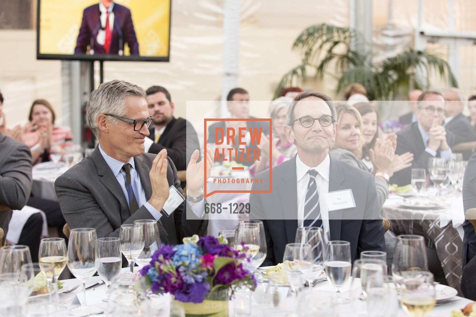 Tom Hansen, Ira Hirschfield, USF California Prize Dinner, University of San Francisco. San Francisco, California, March 29th, 2015, Photo #668-1229 Tom Hansen, Ira Hirschfield, Photo #668-1229