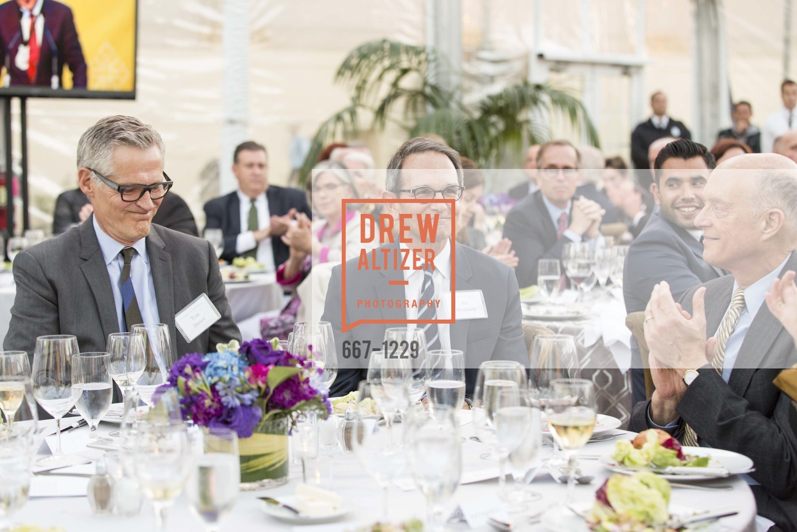 Tom Hansen, Ira Hirschfield, USF California Prize Dinner, University of San Francisco. San Francisco, California, March 29th, 2015, Photo #667-1229 Tom Hansen, Ira Hirschfield, Photo #667-1229