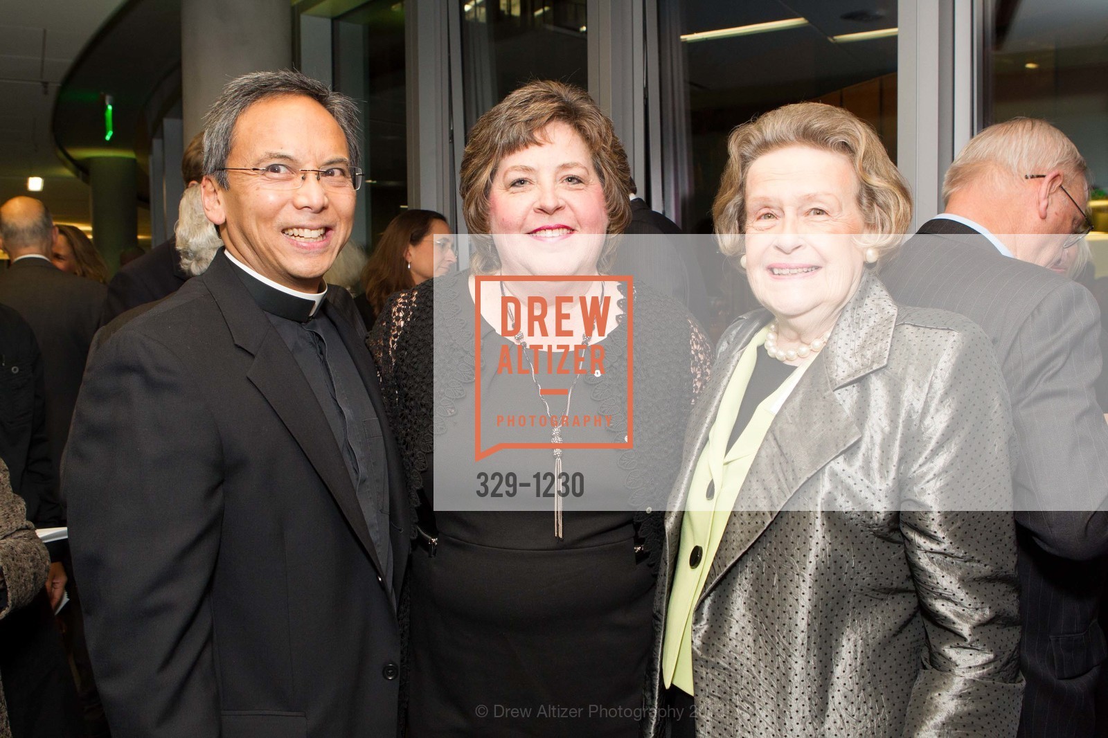 Sonny Manuel, Susan Wal Gates, Bernardette Wal, USF California Prize for Service & the Common Good, University of San Francisco. San Francisco, California, October 29th, 2013, Photo #329-1230 Sonny Manuel, Susan Wal Gates, Bernardette Wal, Photo #329-1230
