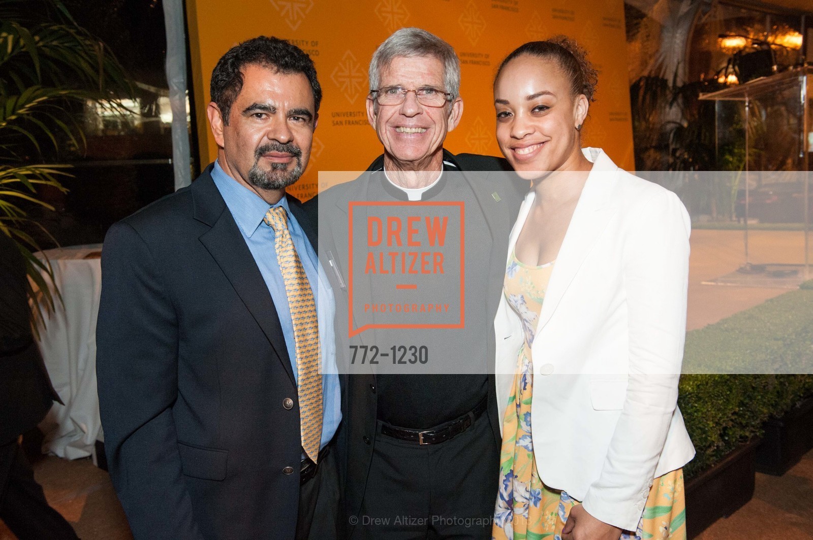 Salvador Menjivar, Stephen Privett, Andrea Walker, USF California Prize for Service & the Common Good, University of San Francisco. San Francisco, California, October 29th, 2013, Photo #772-1230 Salvador Menjivar, Stephen Privett, Andrea Walker, Photo #772-1230