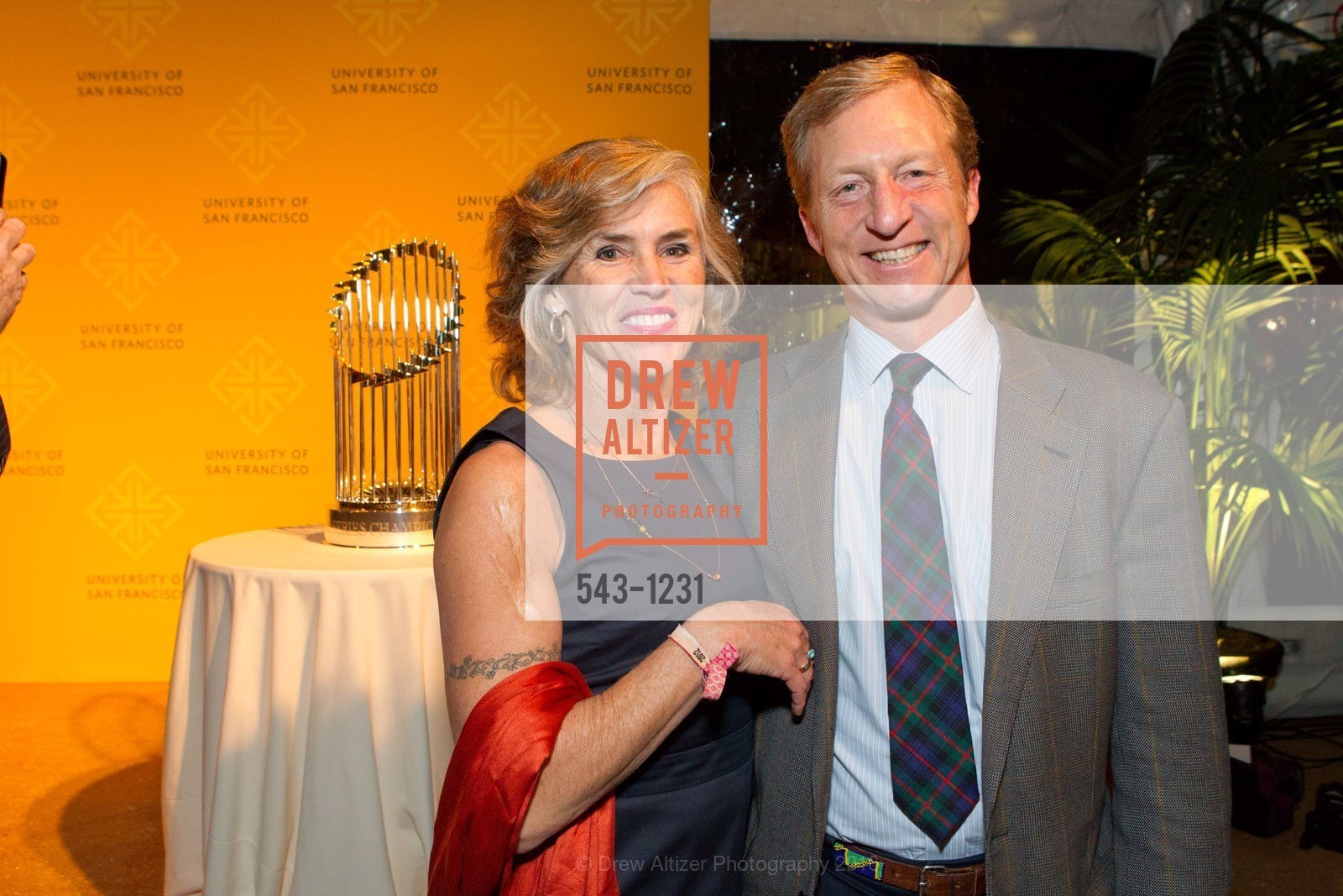 Kat Taylor, Tom Steyer, USF California Prize, University of San Francisco. San Francisco, California, May 25th, 2016, Photo #543-1231 Kat Taylor, Tom Steyer, Photo #543-1231