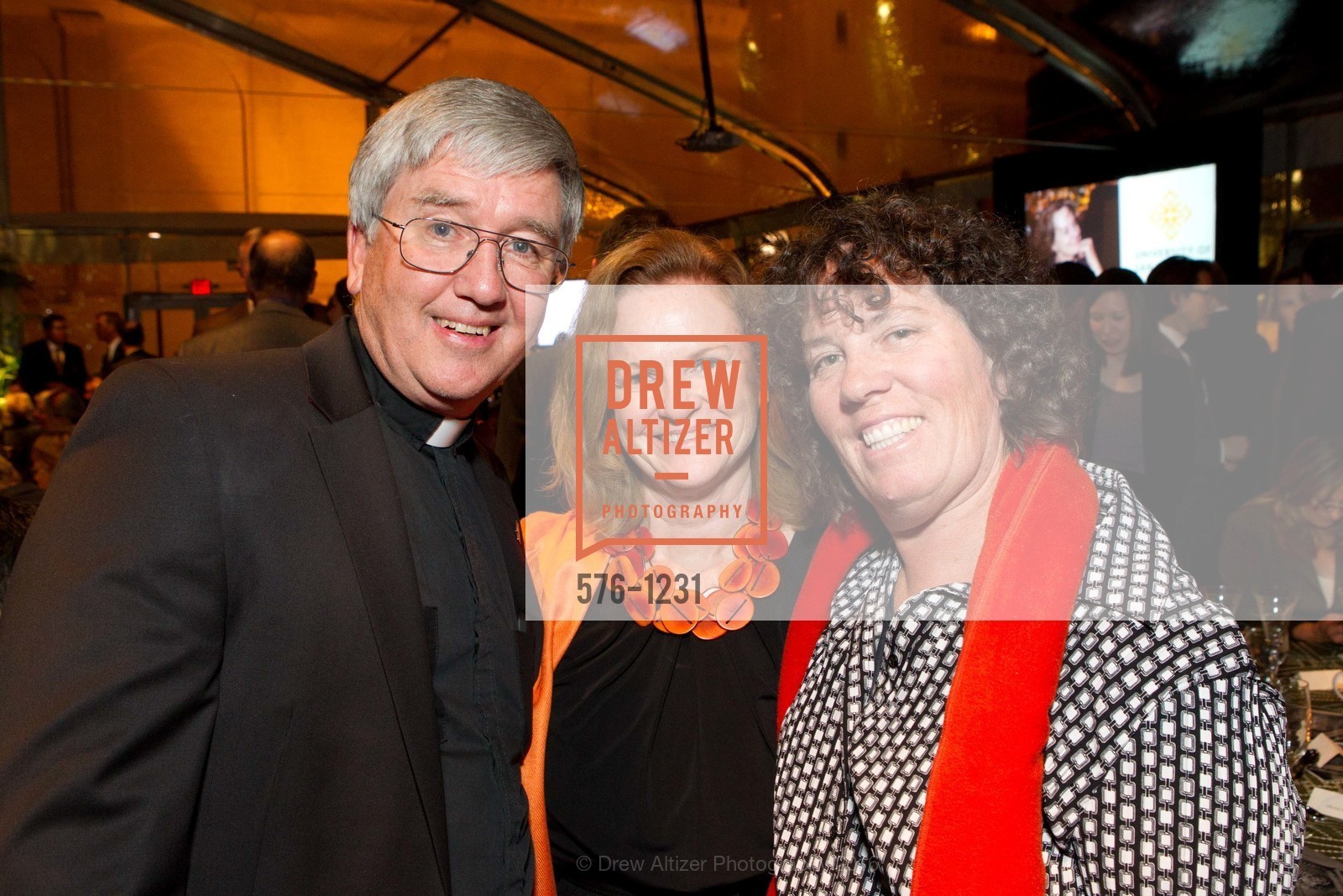 Father John Koeplin, Erin Doyle Ebeling, Tracey McNamara, USF California Prize, University of San Francisco. San Francisco, California, May 25th, 2016, Photo #576-1231 Father John Koeplin, Erin Doyle Ebeling, Tracey McNamara, Photo #576-1231