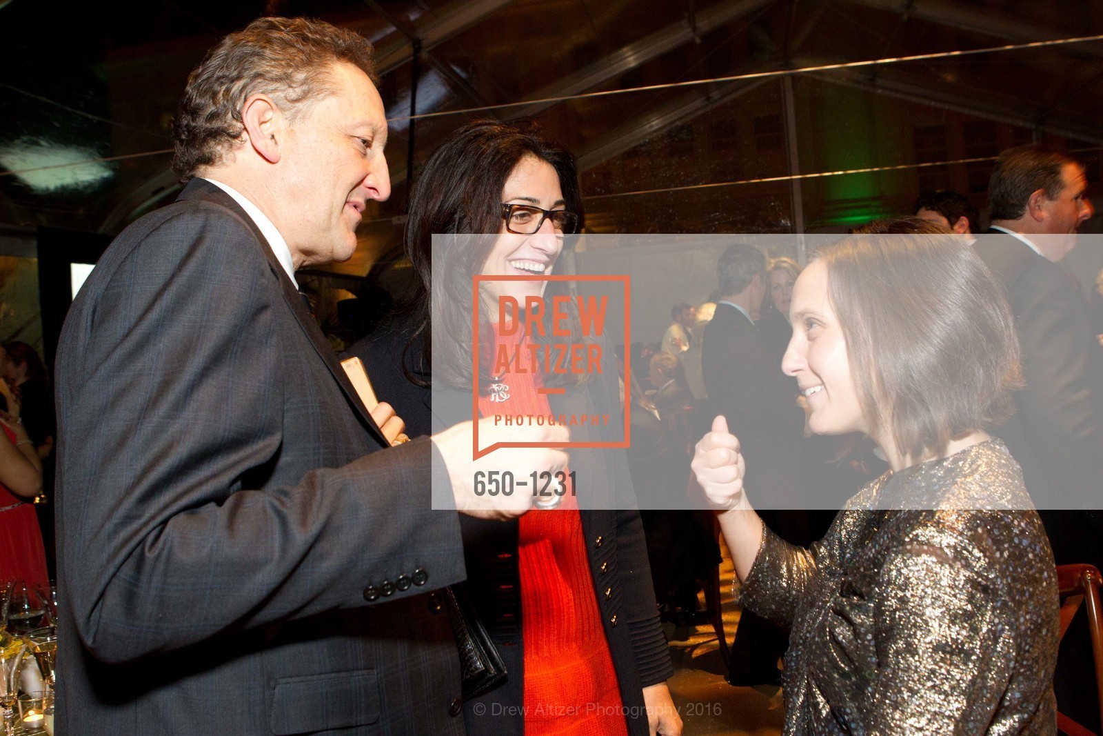Larry Baer, Pam Baer, Becca Prowda, USF California Prize, University of San Francisco. San Francisco, California, May 25th, 2016, Photo #650-1231 Larry Baer, Pam Baer, Becca Prowda, Photo #650-1231