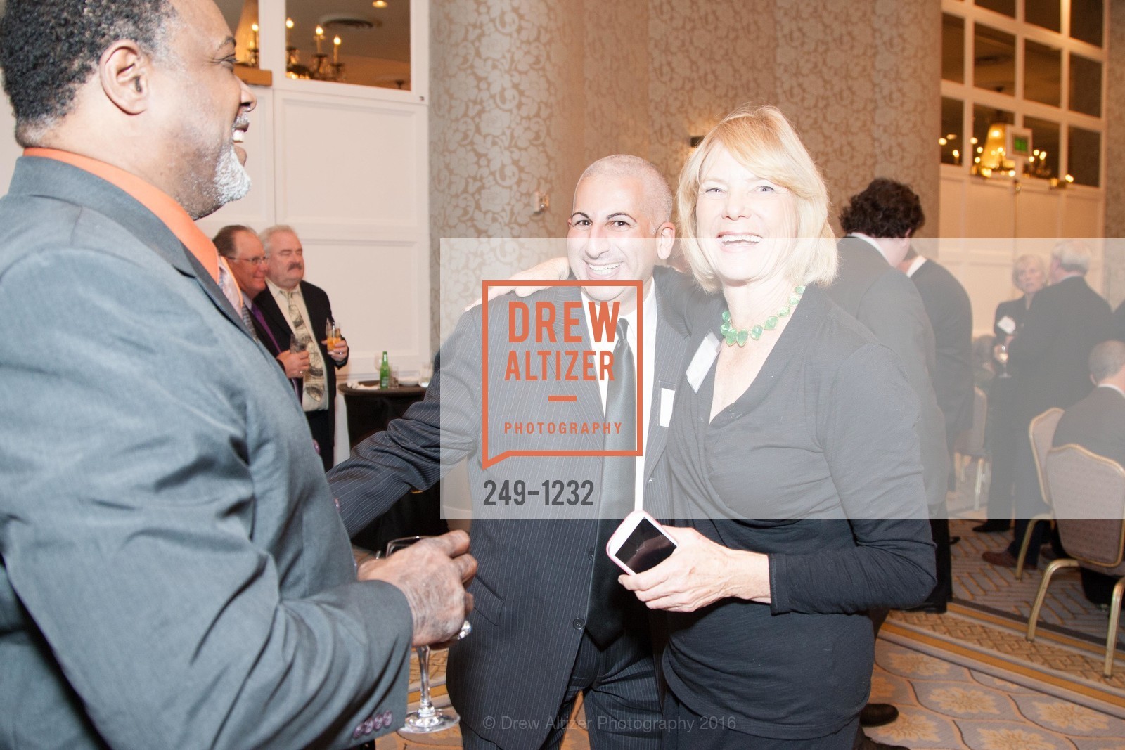 Rudolph Walton, Greg Sempadian, Judie Johnson, USF Alumni Awards Gala, Fairmont Hotel. San Francisco, California, May 25th, 2016, Photo #249-1232 Rudolph Walton, Greg Sempadian, Judie Johnson, Photo #249-1232
